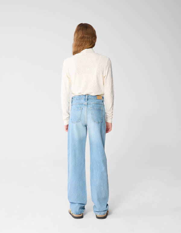 Destroyed Straight Fit Jeans Lichtblauw SHOEBY GIRLS