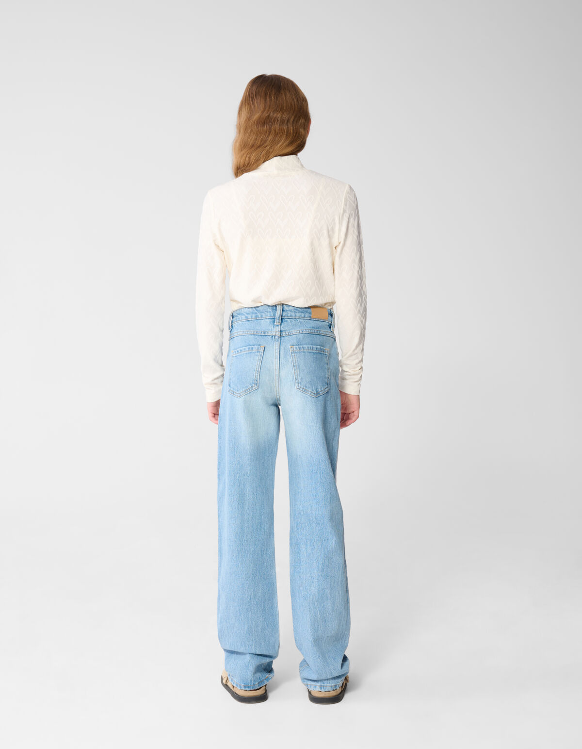 Destroyed Straight Fit Jeans Lichtblauw SHOEBY GIRLS