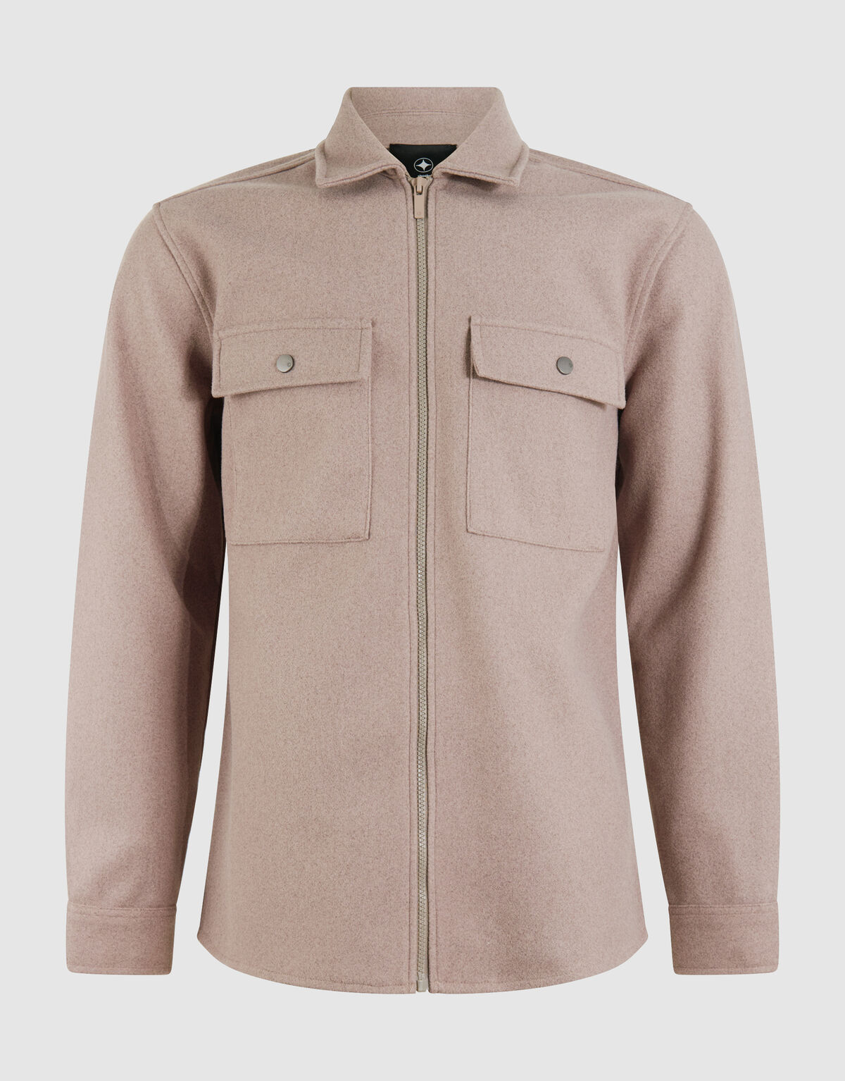 Soft Zip Overshirt Lichtbruin SHOEBY MEN