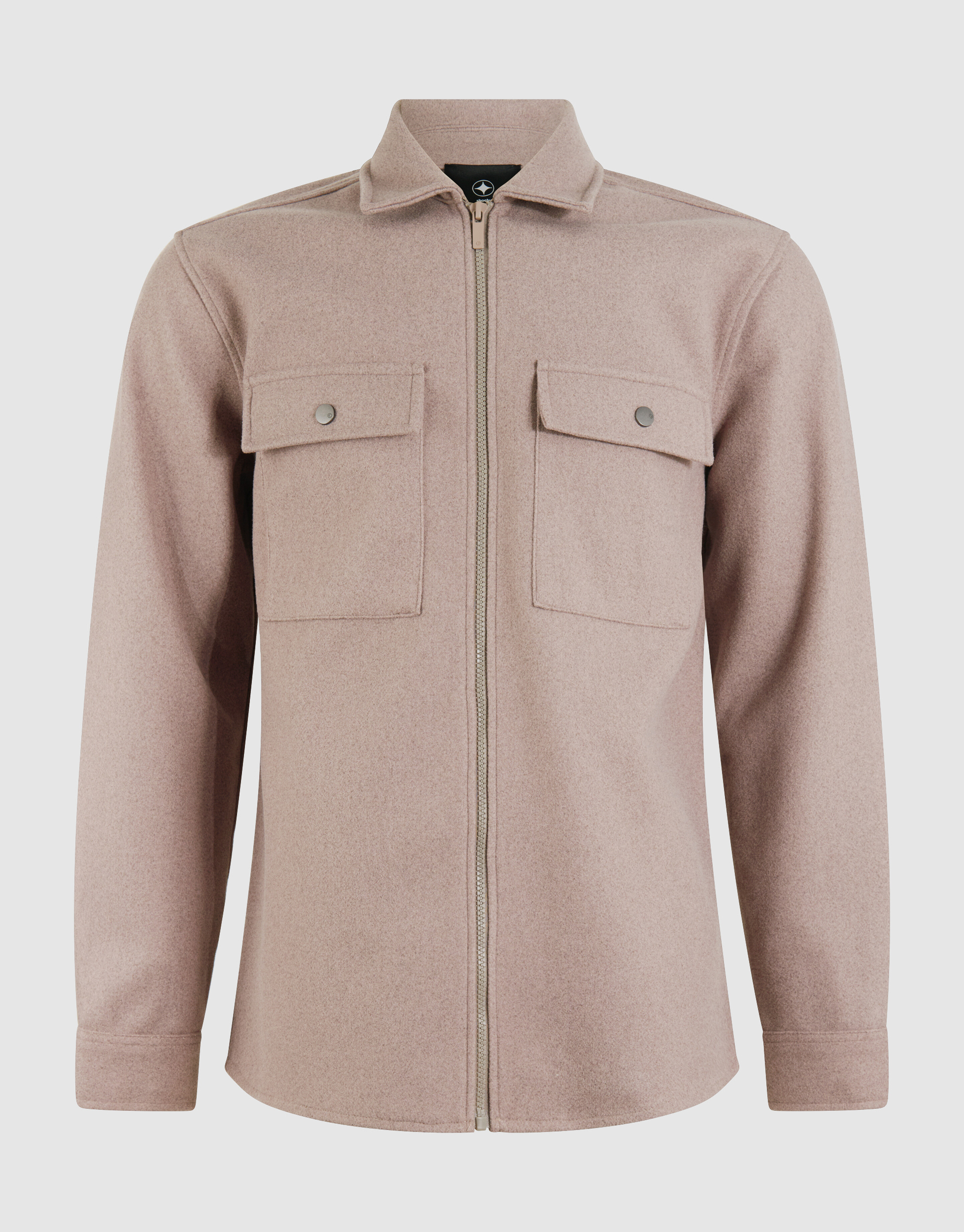 Soft Zip Overshirt Lichtbruin SHOEBY MEN