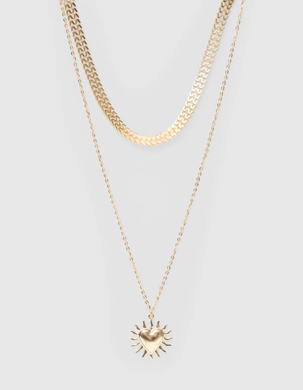 Heart Layered Ketting Goud SHOEBY ACCESSOIRES