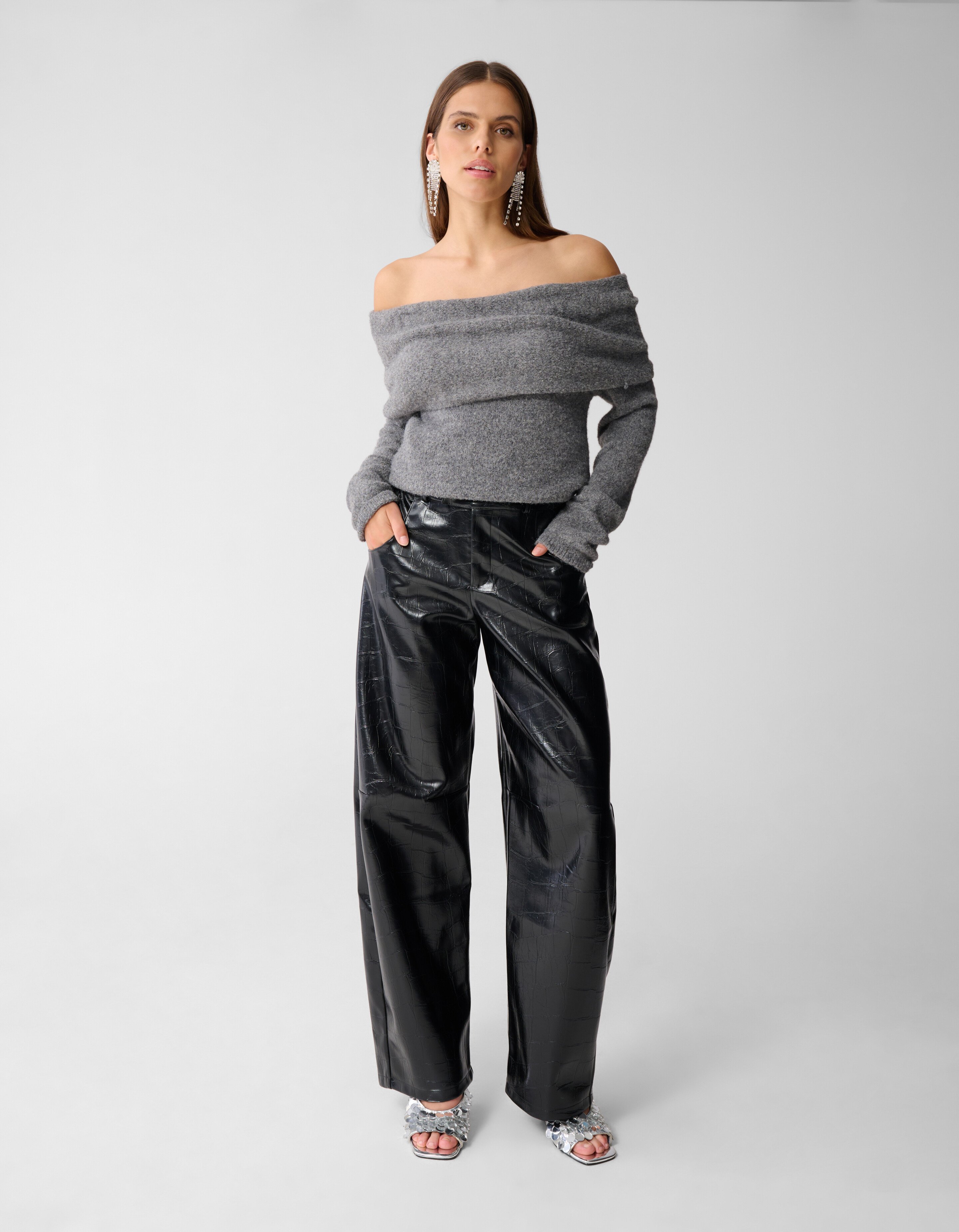 Off Shoulder Trui Grijs SHOEBY WOMEN