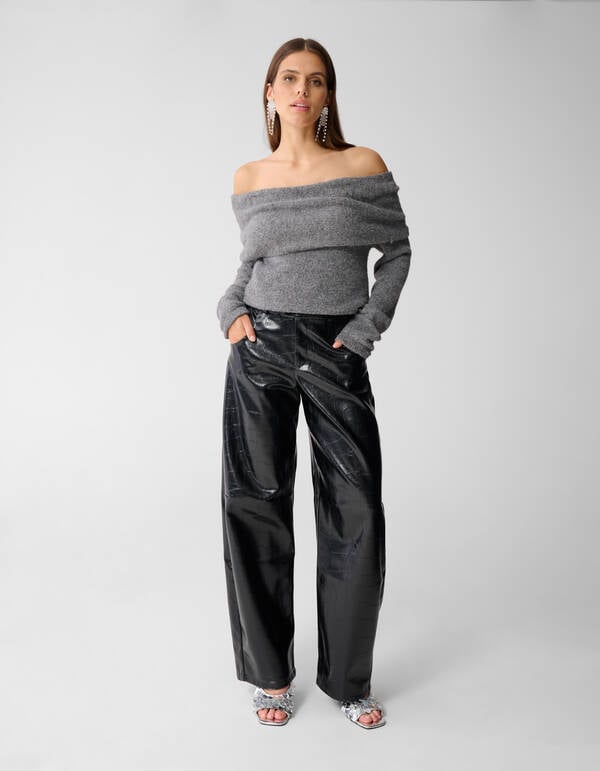 Off Shoulder Trui Grijs SHOEBY WOMEN