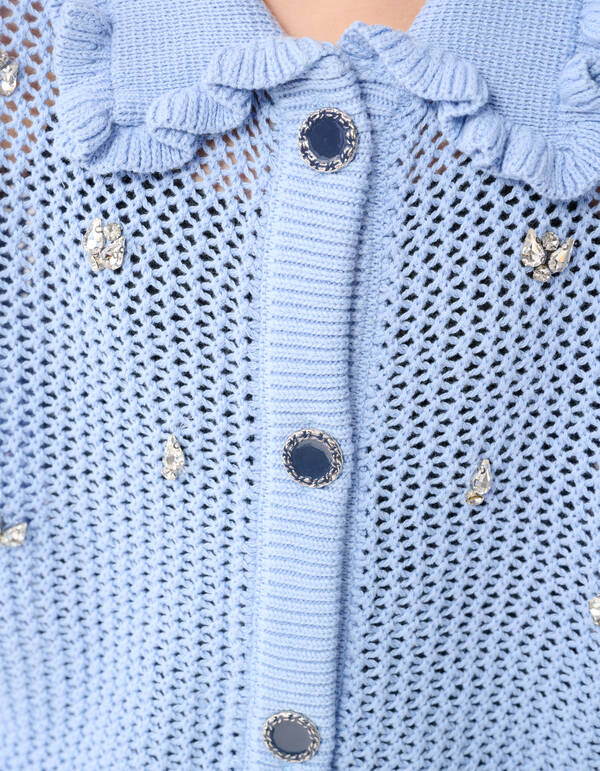 Strass Ruffle Vest Lichtblauw SHOEBY GIRLS