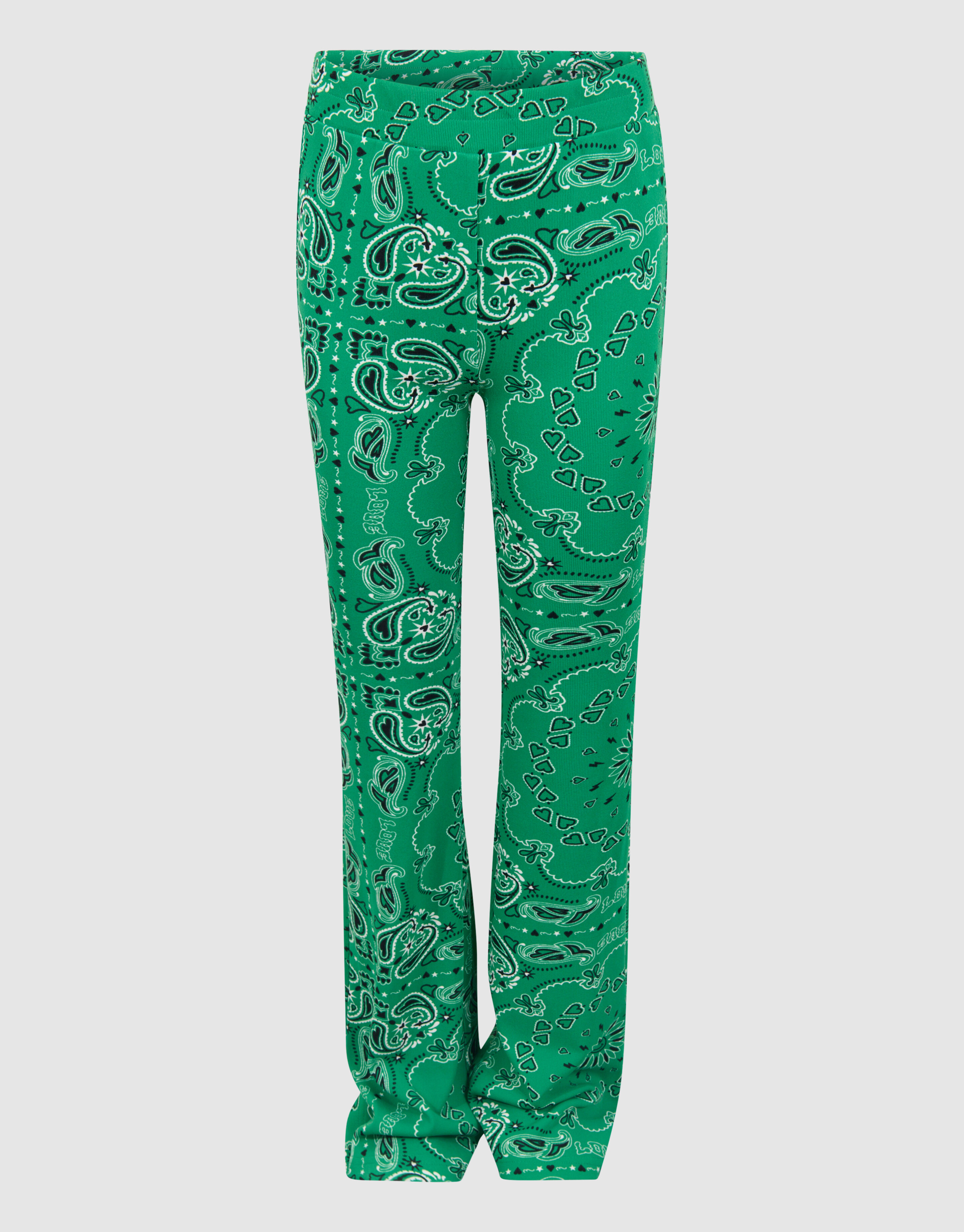 Printed Rib Flared Legging Groen SHOEBY GIRLS