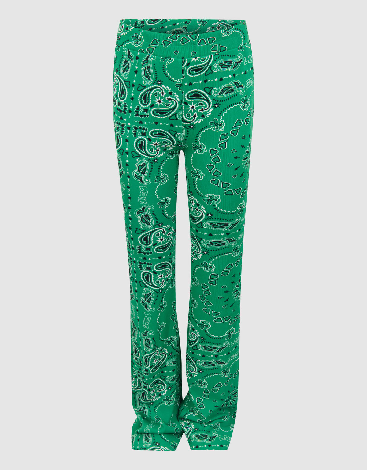 Printed Rib Flared Legging Groen SHOEBY GIRLS
