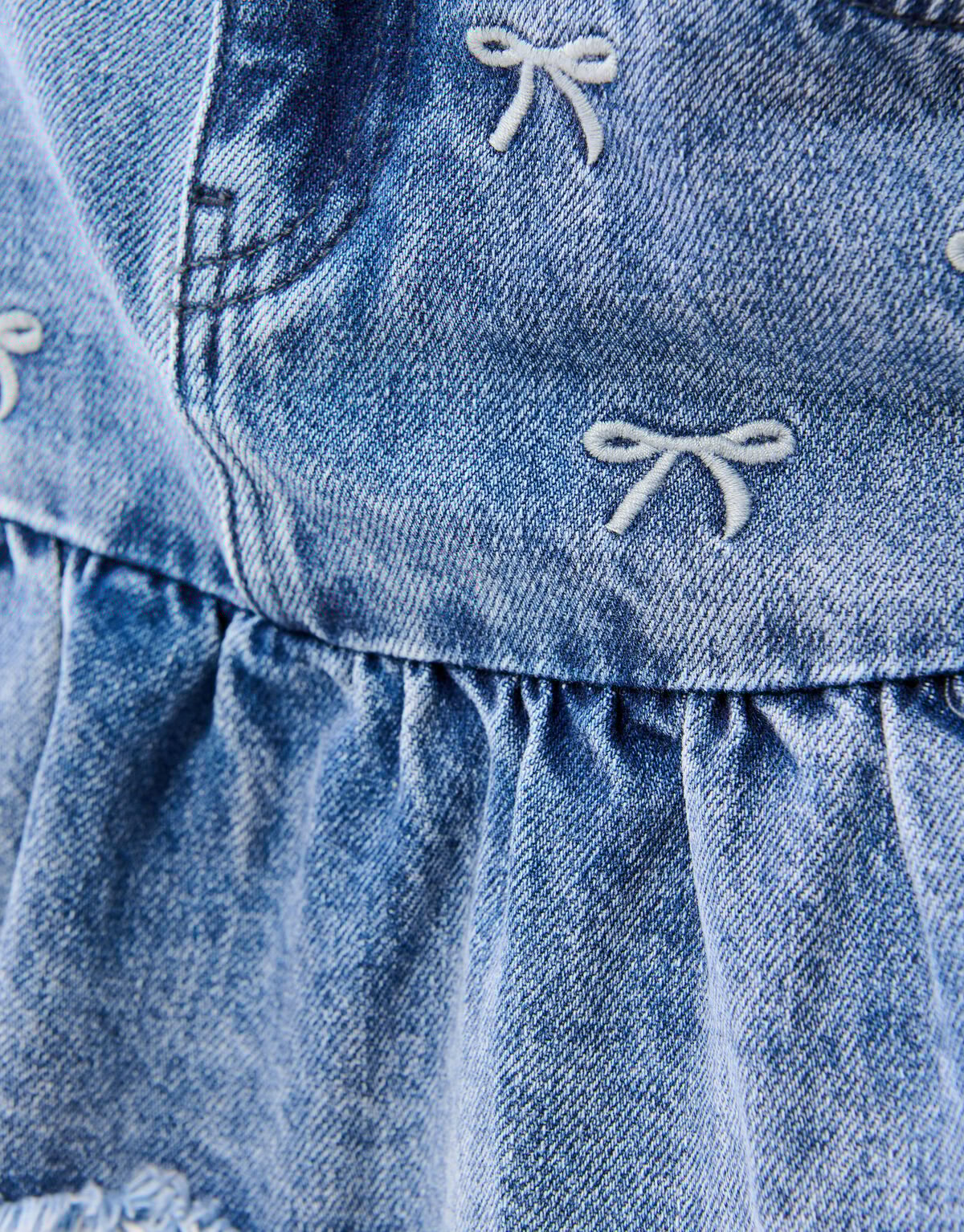 Denim Strik Rok Blauw SHOEBY GIRLS