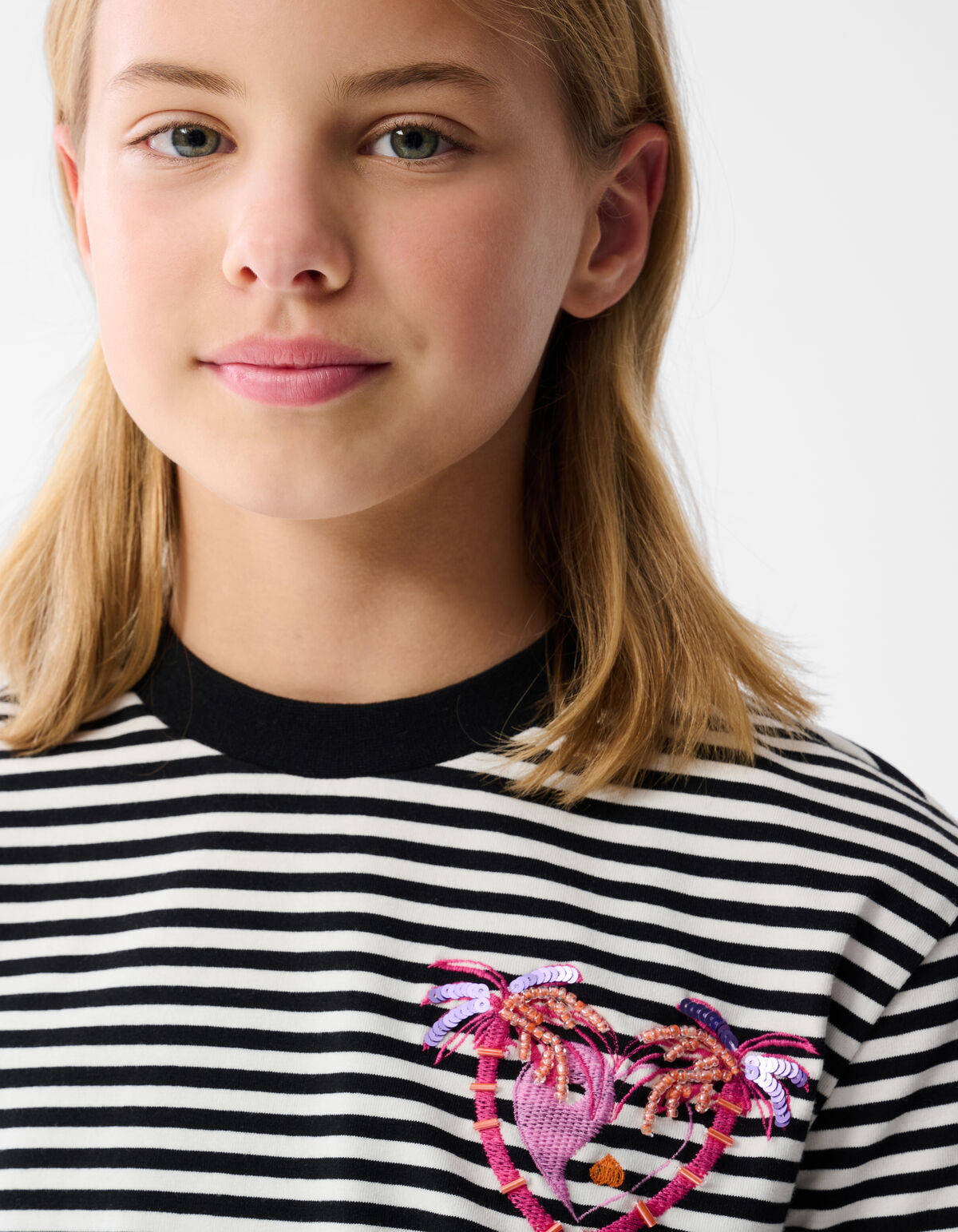 Palmboom Artwork T-shirt Zwart/Wit SHOEBY GIRLS