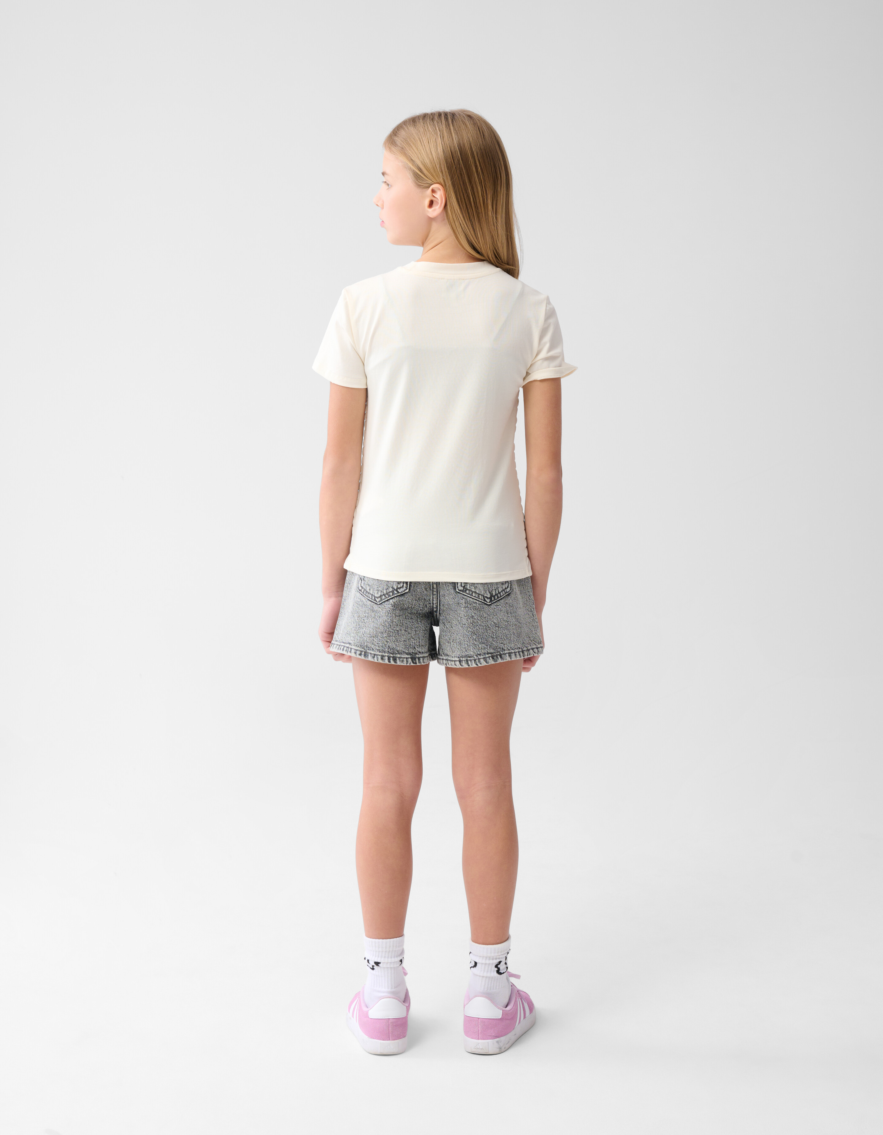 Structuur T-shirt Gebroken Wit SHOEBY GIRLS