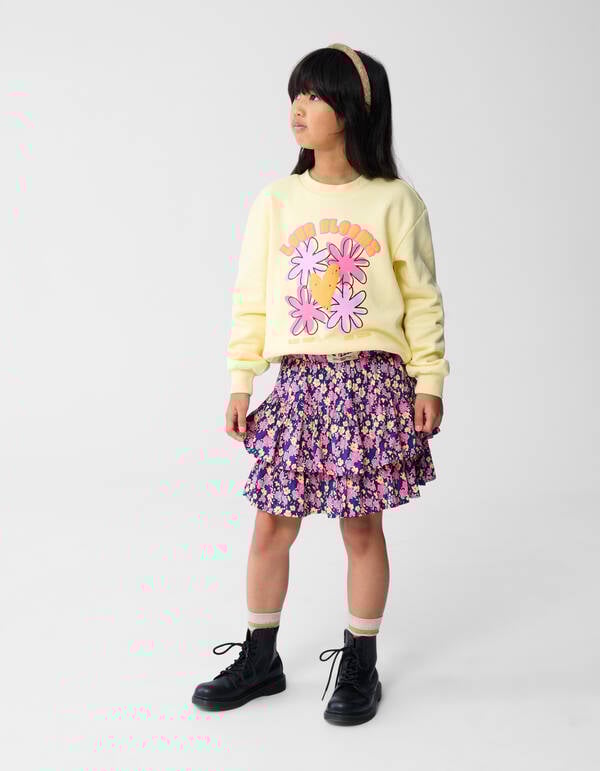Flower Mini Rok Donkerblauw/Roze SHOEBY GIRLS