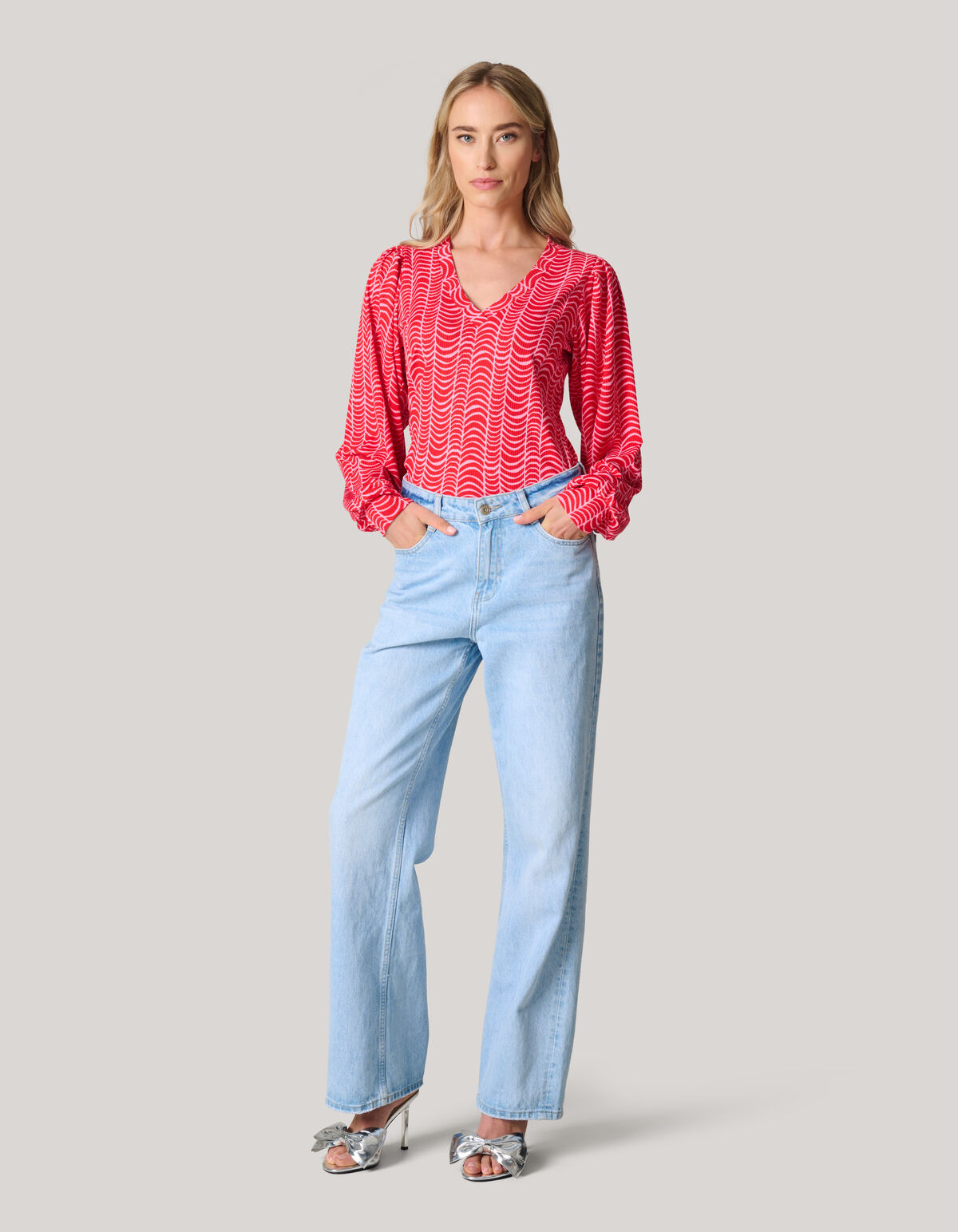 Rib Jersey Top Rood SHOEBY WOMEN