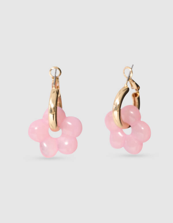 Flower Hoop Oorbellen Lichtroze SHOEBY ACCESSOIRES