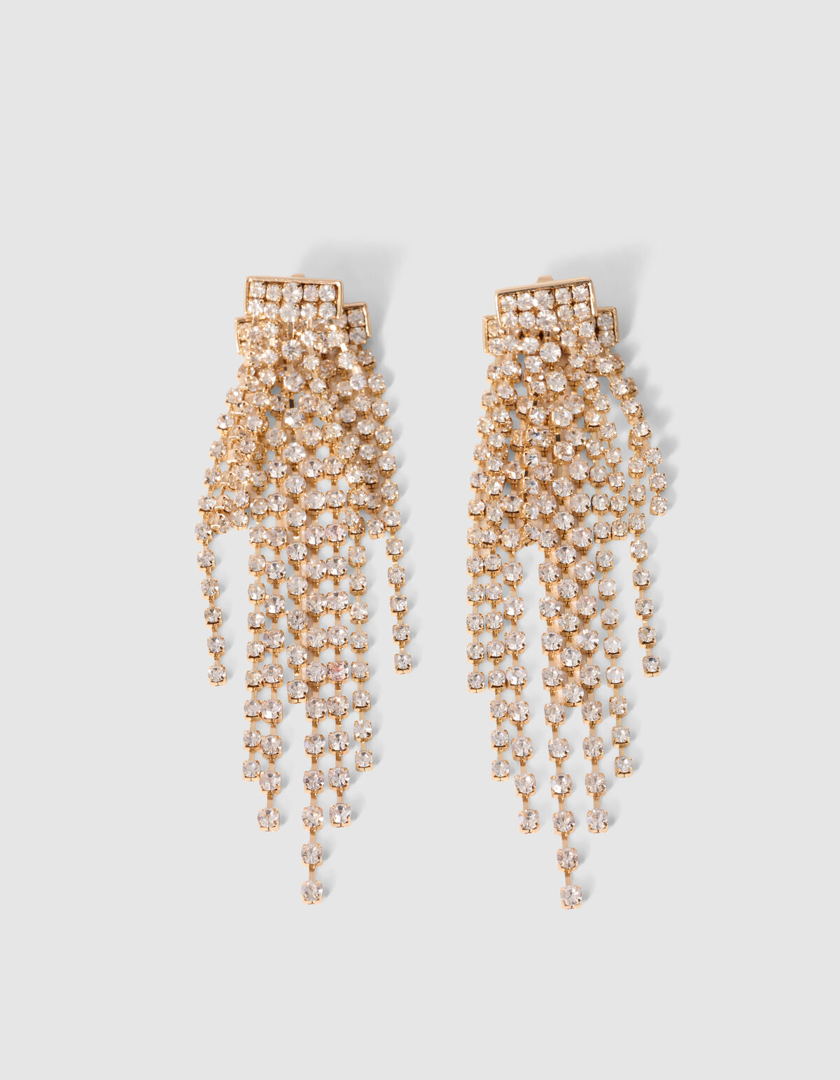 Double Layer Strass Oorbellen Goud SHOEBY ACCESSOIRES