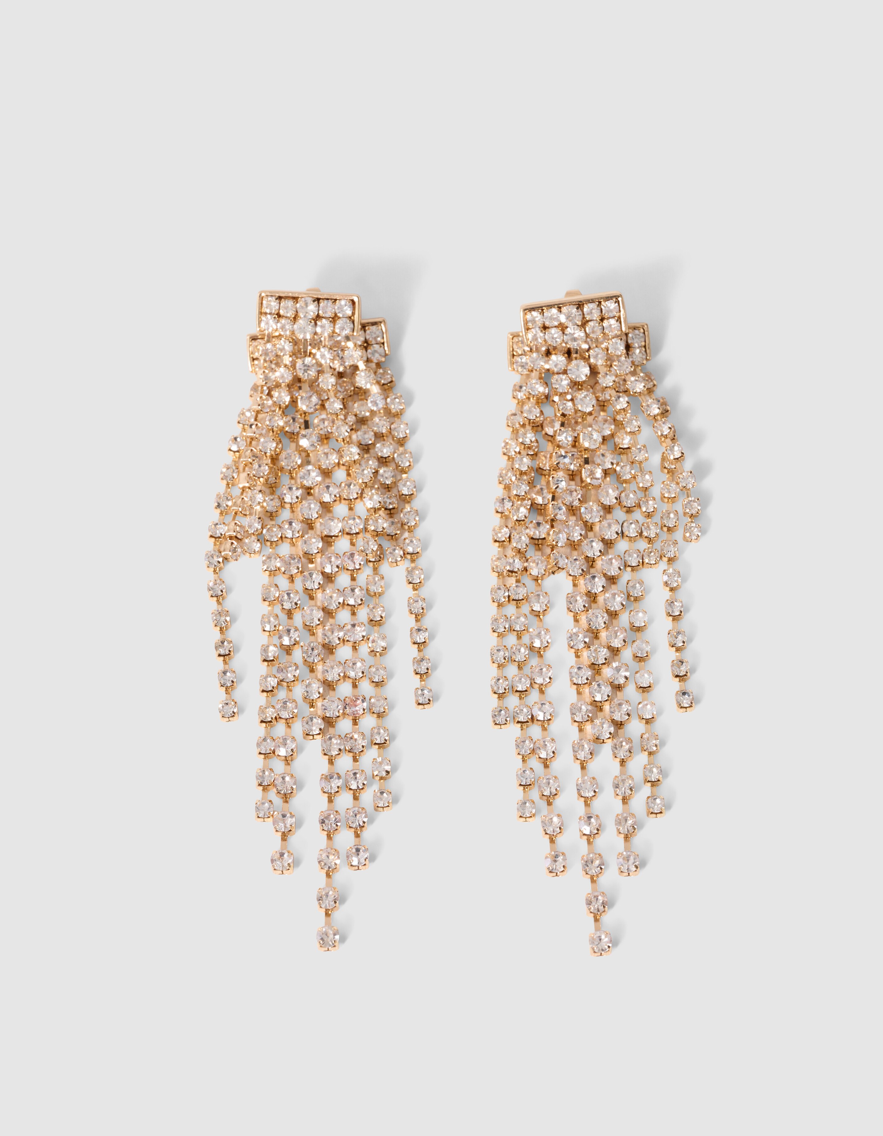 Double Layer Strass Oorbellen Goud SHOEBY ACCESSOIRES