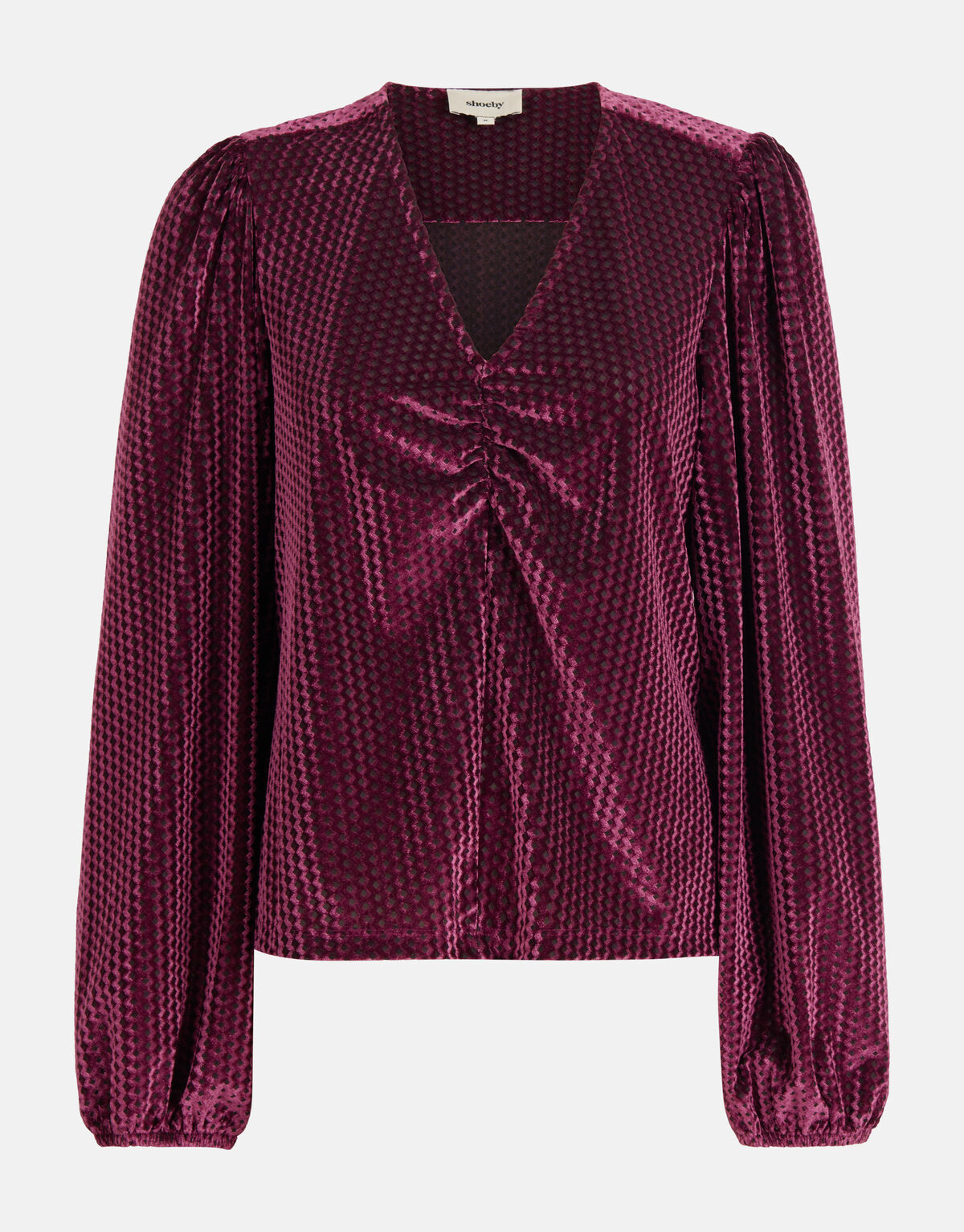 Velvet V-hals Top Paars SHOEBY WOMEN