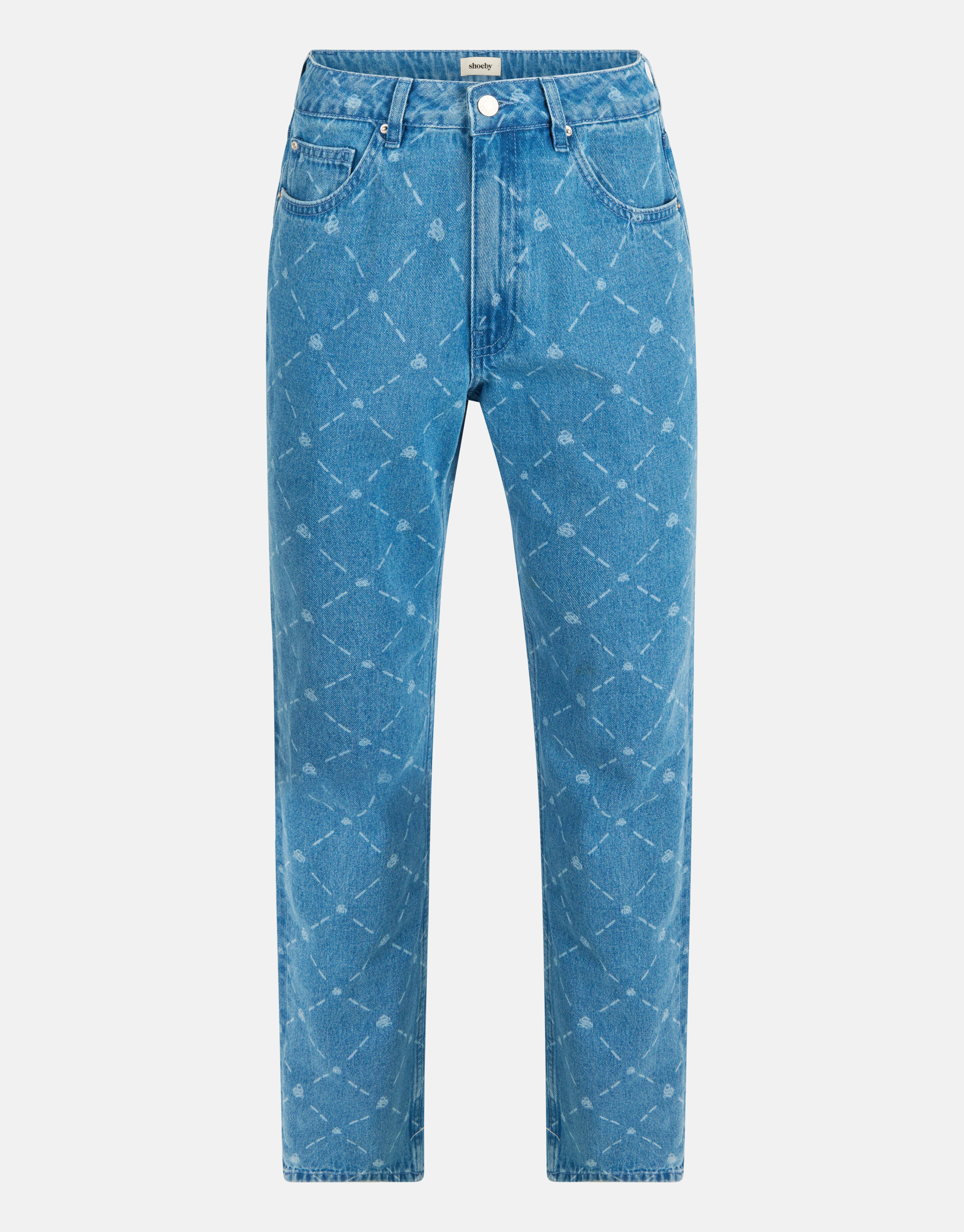 Printed Straight Jeans Blauw SHOEBY WOMEN