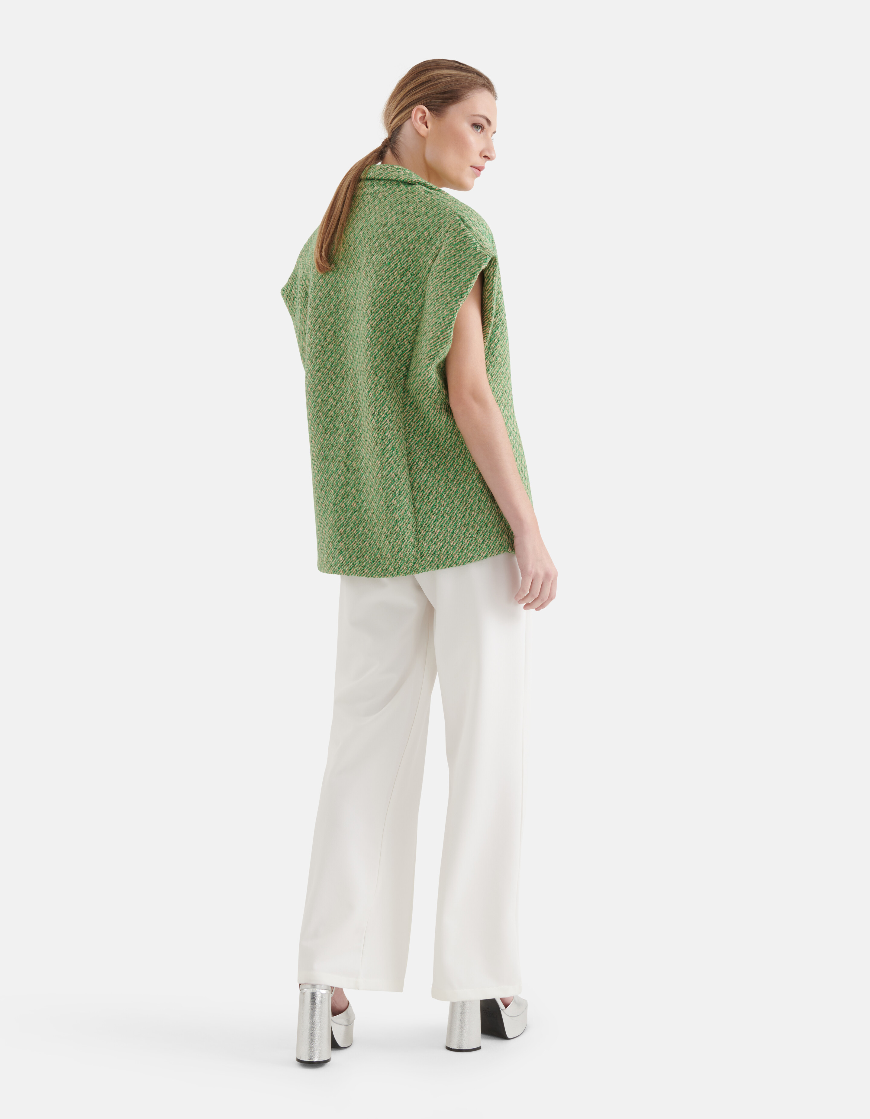 Sleeveless Tweed Jack Groen By Mieke SHOEBY WOMEN