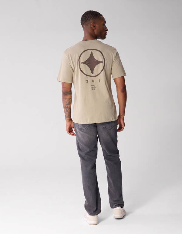Scratched Artwork T-shirt Lichtgroen SHOEBY MEN