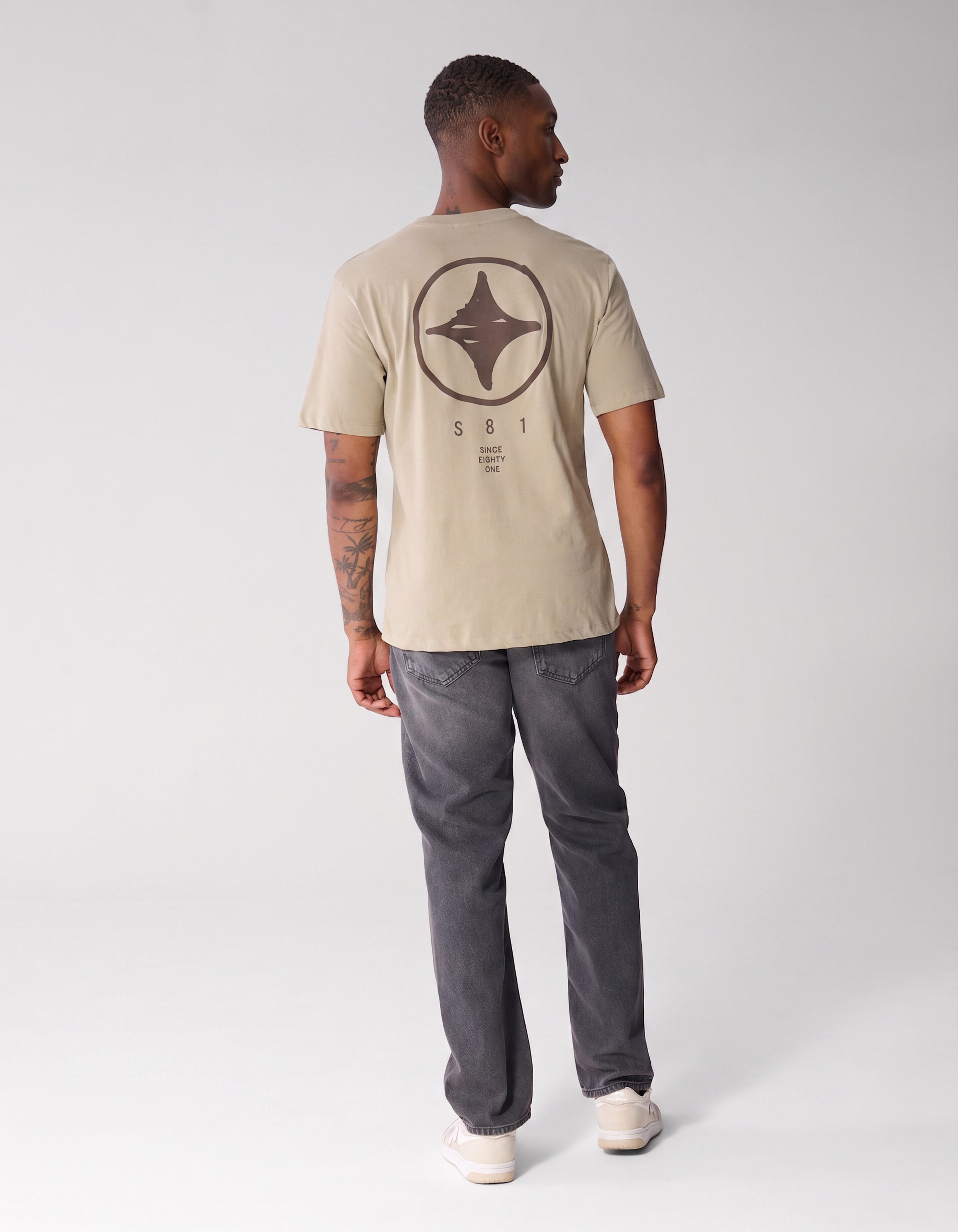 Scratched Artwork T-shirt Lichtgroen SHOEBY MEN