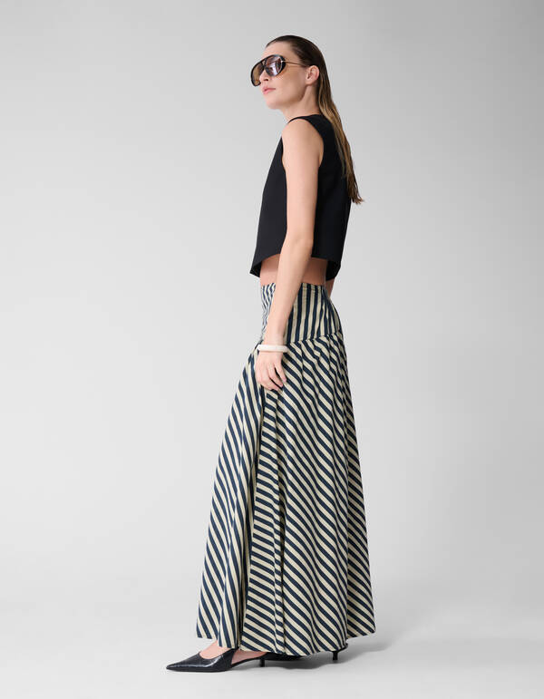 Gestreepte Maxi Rok Beige By Lonneke SHOEBY WOMEN