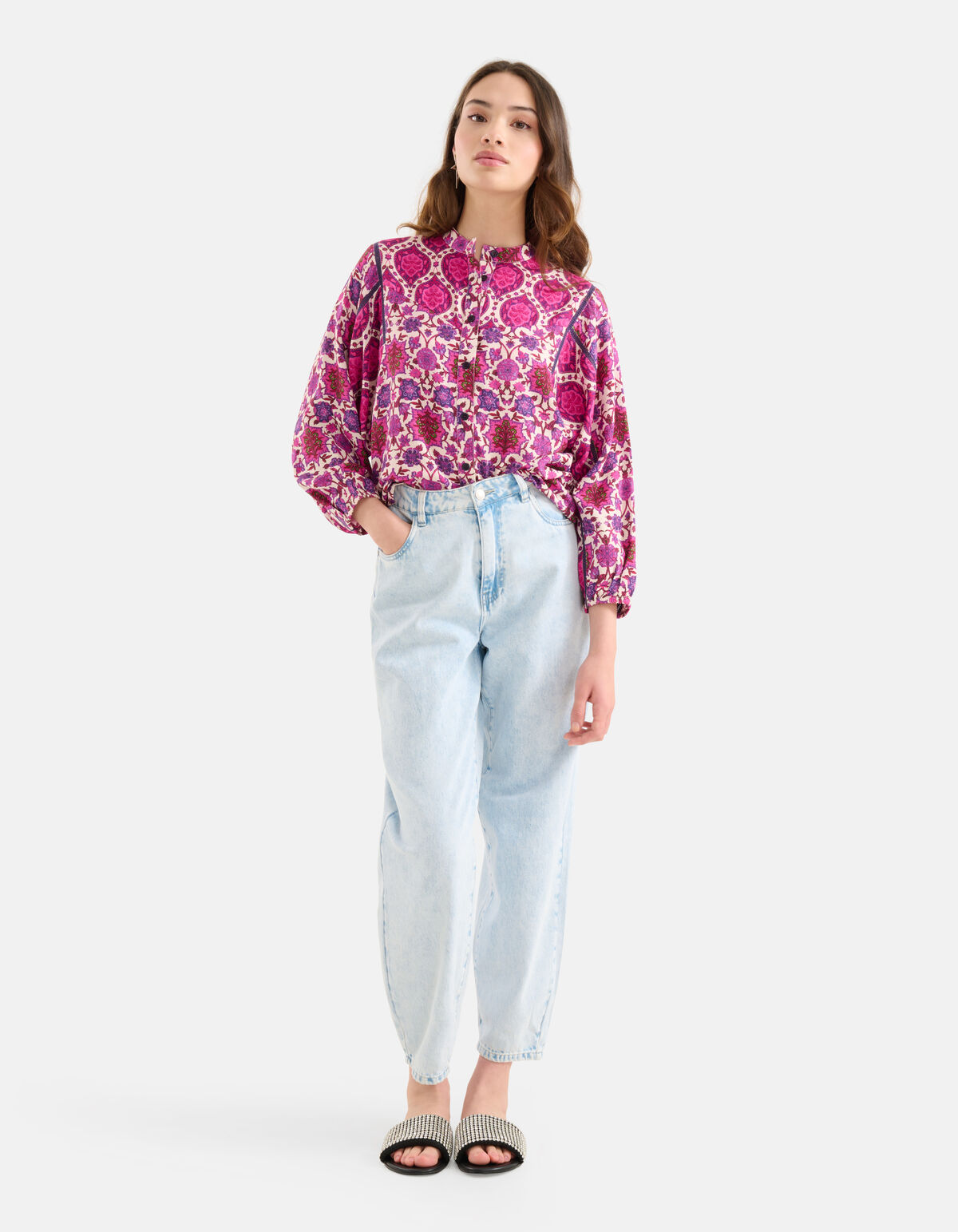 Grafische Print Blouse Paars SHOEBY WOMEN