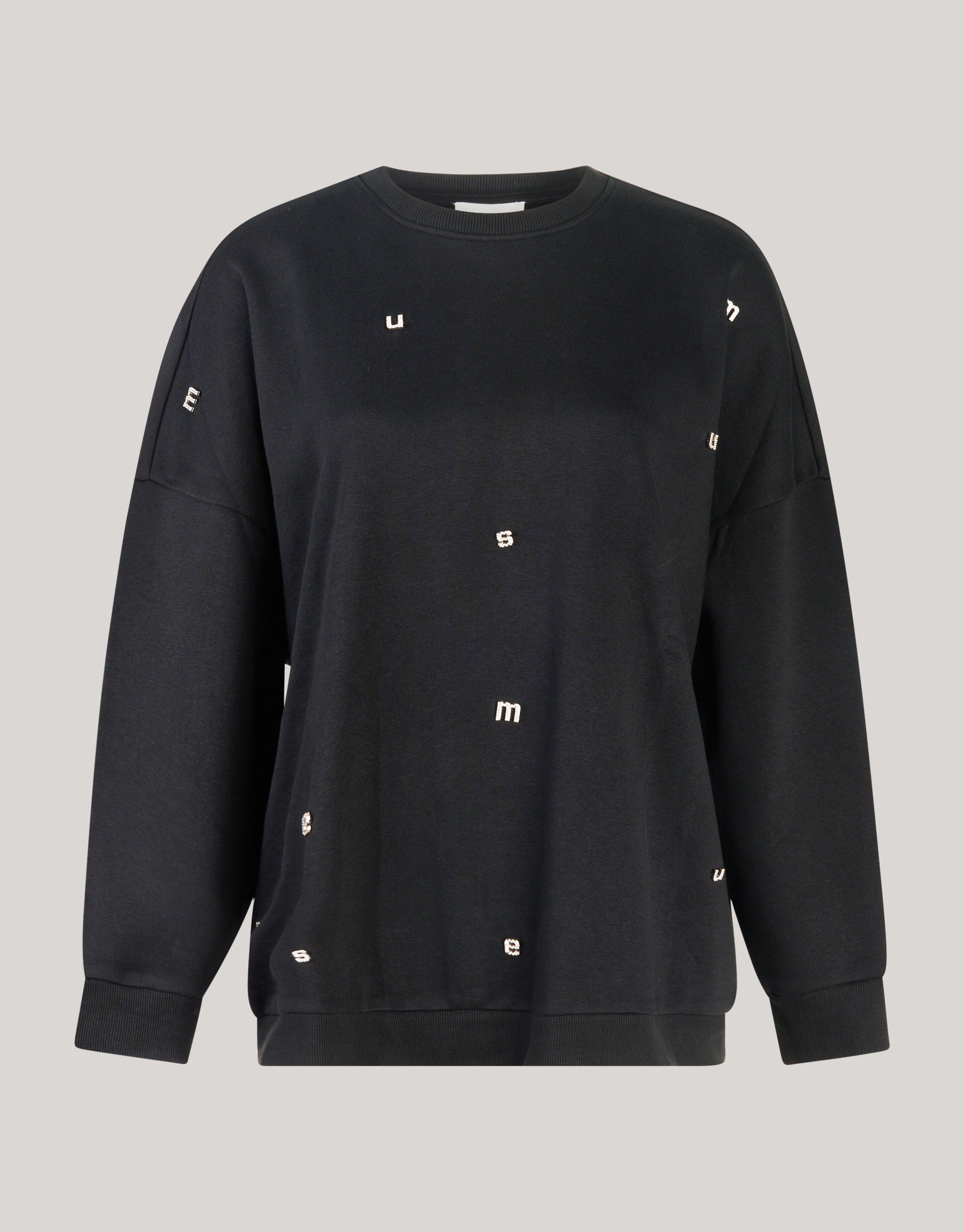 Strass Letter Sweater Zwart SHOEBY WOMEN