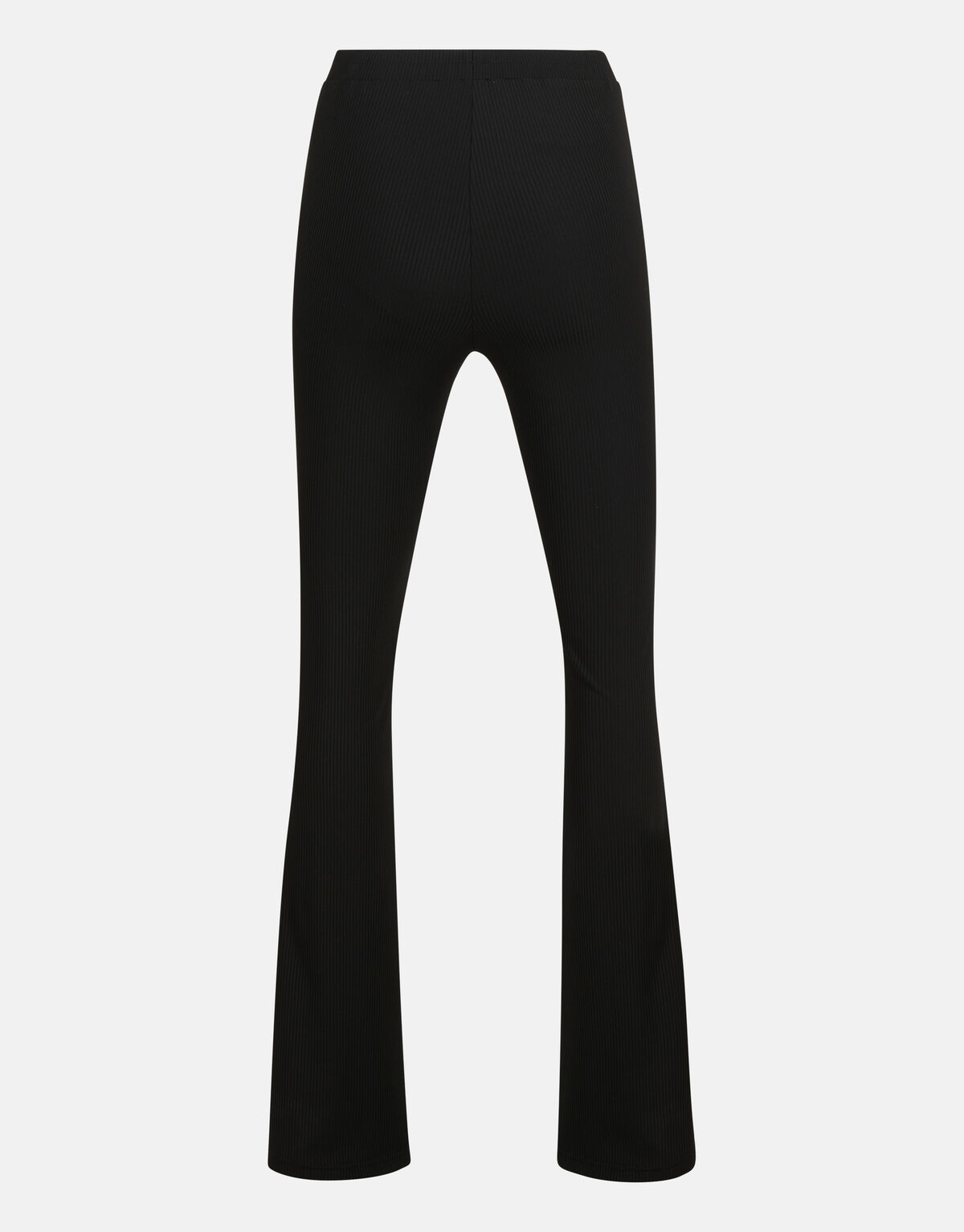 Rib Flared Legging Zwart Eksept