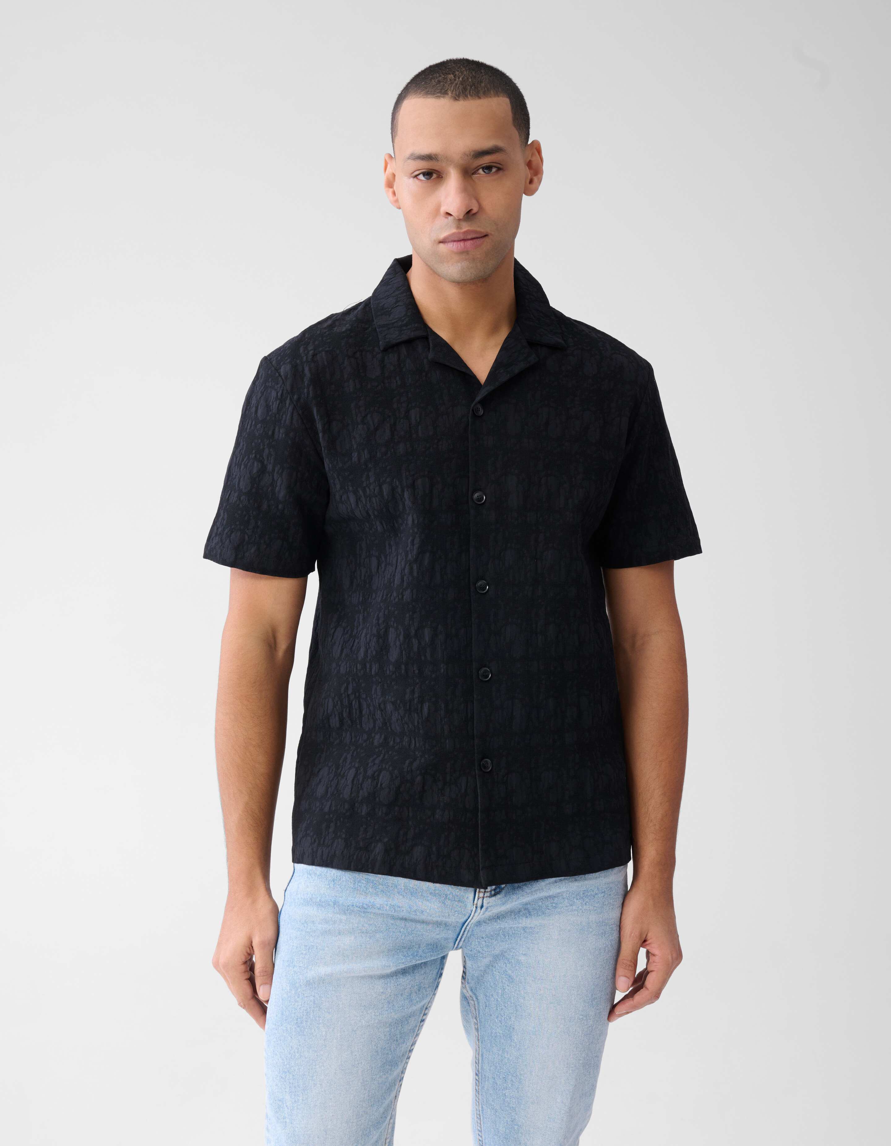 Structuur Shirt Donkerblauw SHOEBY MEN