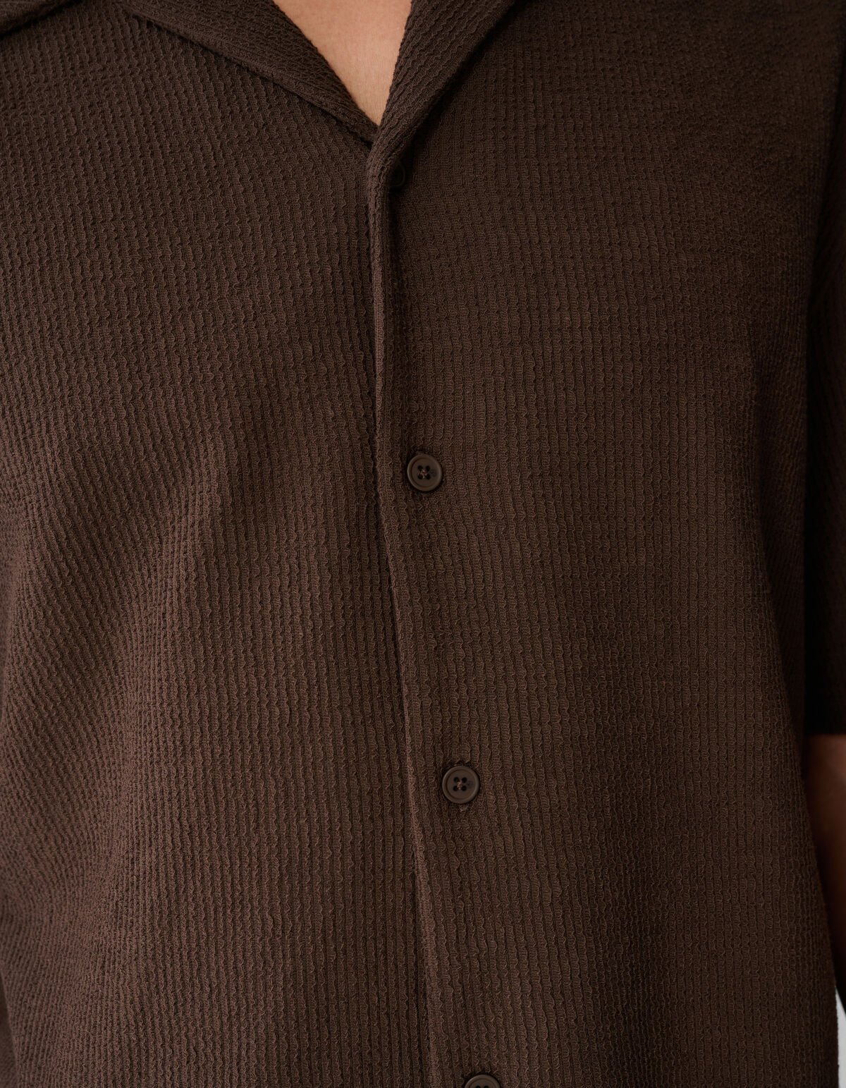 Rib Overhemd Donkerbruin SHOEBY MEN