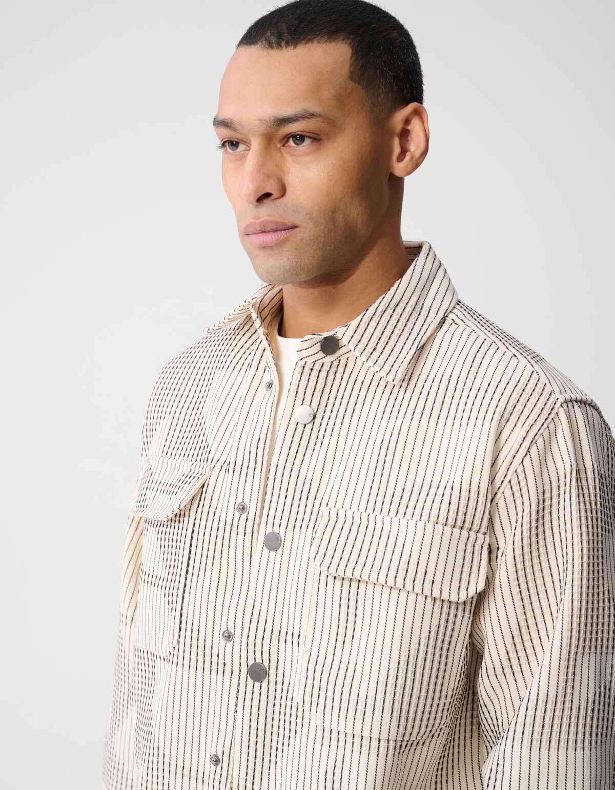 Waffle Camo Overshirt Gebroken Wit SHOEBY MEN