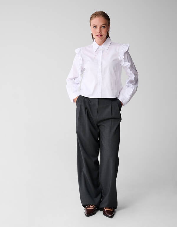 Ruffle Blouse Wit SHOEBY WOMEN