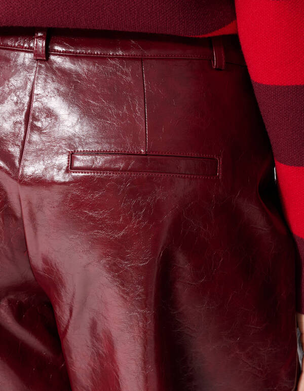 Pu Barrel Fit Broek Rood SHOEBY WOMEN