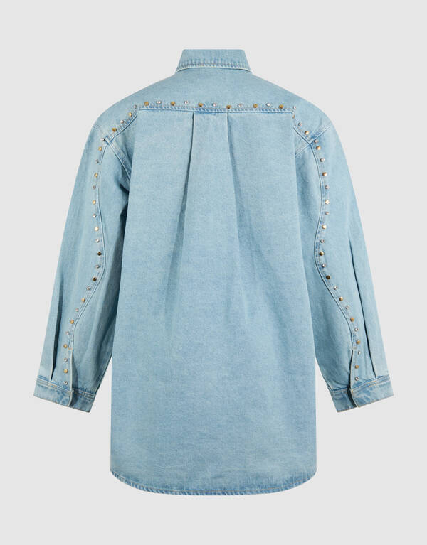 Strass Denim Mini Jurk Bleached SHOEBY WOMEN