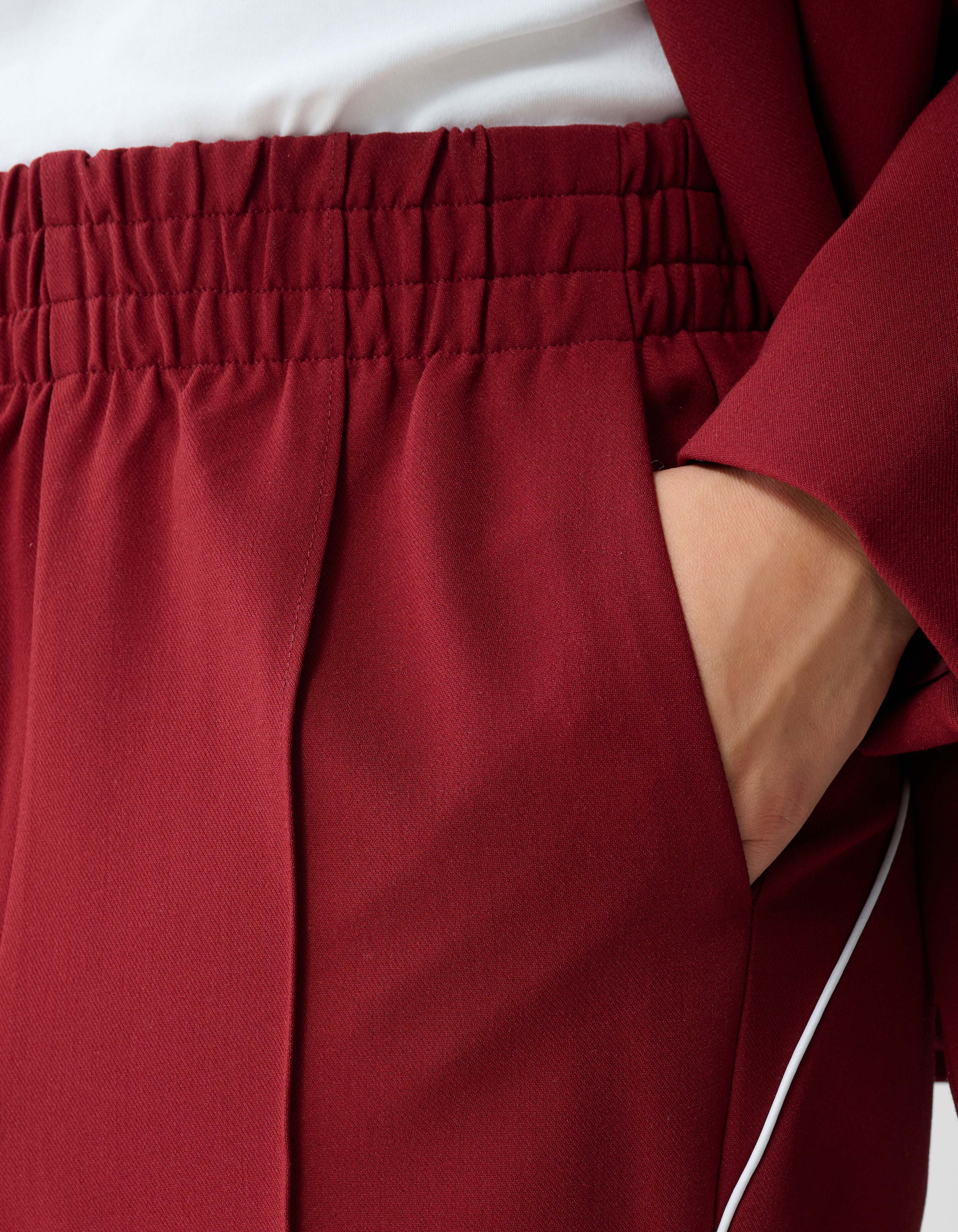 Sporty Wide Leg Broek Rood SHOEBY WOMEN