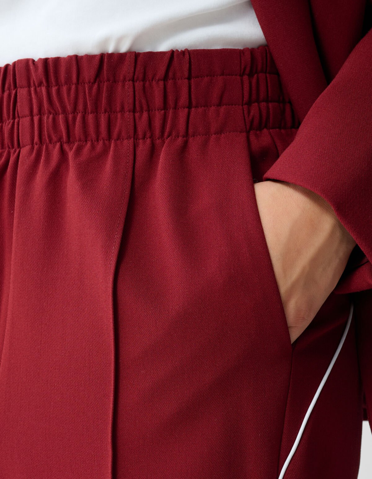 Sporty Wide Leg Broek Rood SHOEBY WOMEN