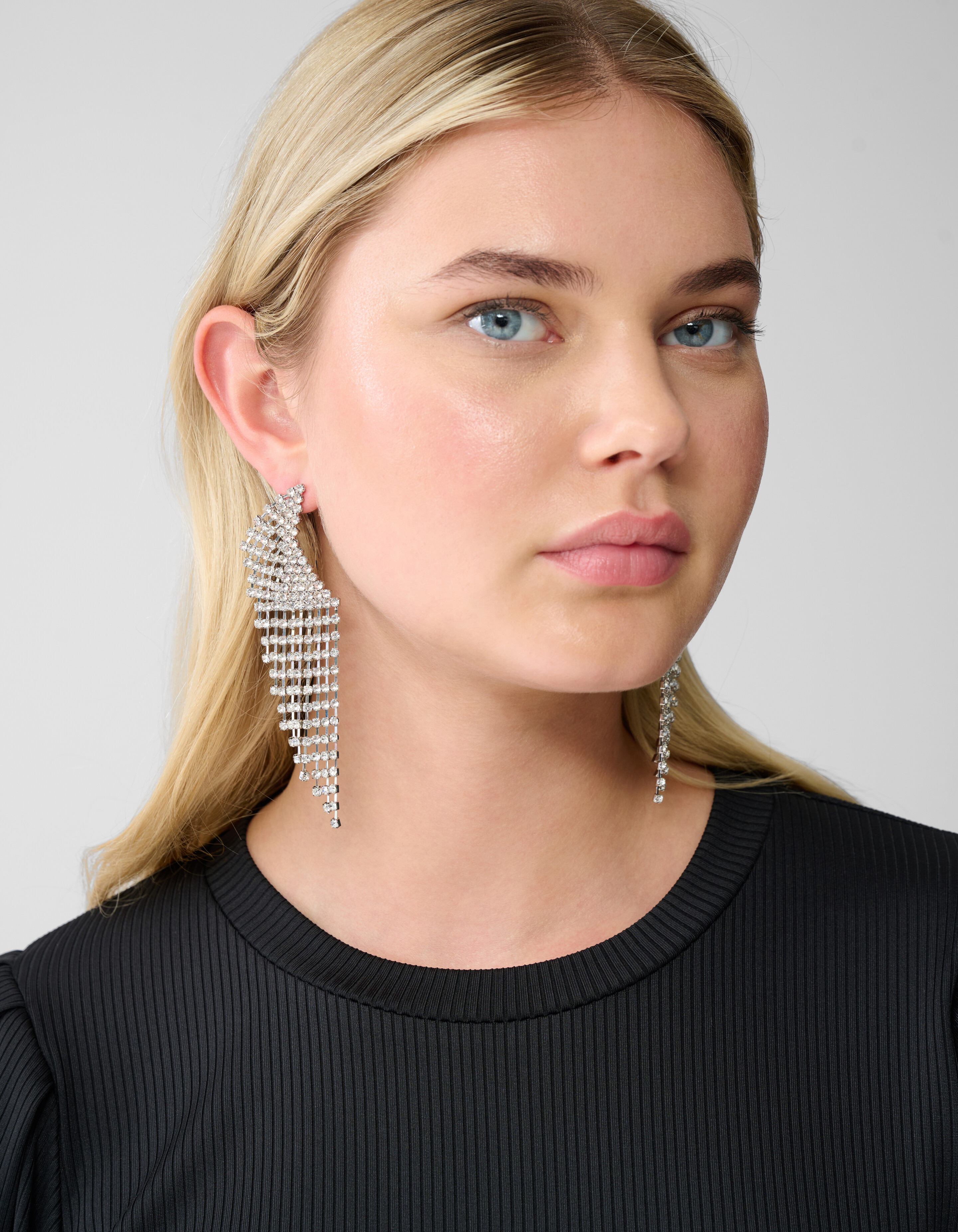 Big Wave Strass Oorbellen Zilver SHOEBY ACCESSOIRES