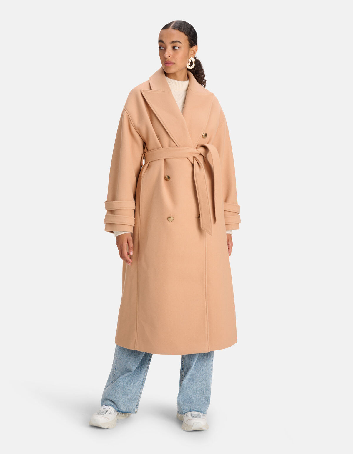 Lange Mantel Jas Bruin SHOEBY WOMEN