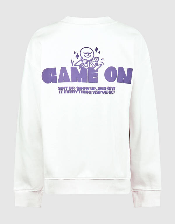 Game On Artwork Sweater Gebroken Wit SHOEBY BOYS