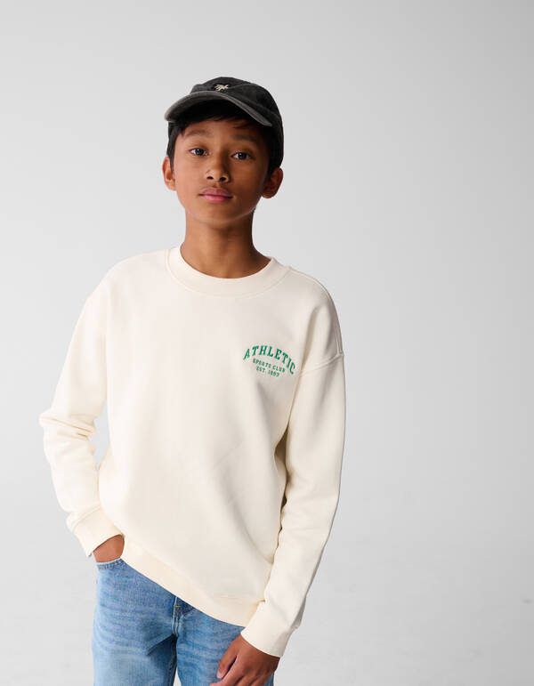 Athletic Artwork Sweater Gebroken Wit SHOEBY BOYS