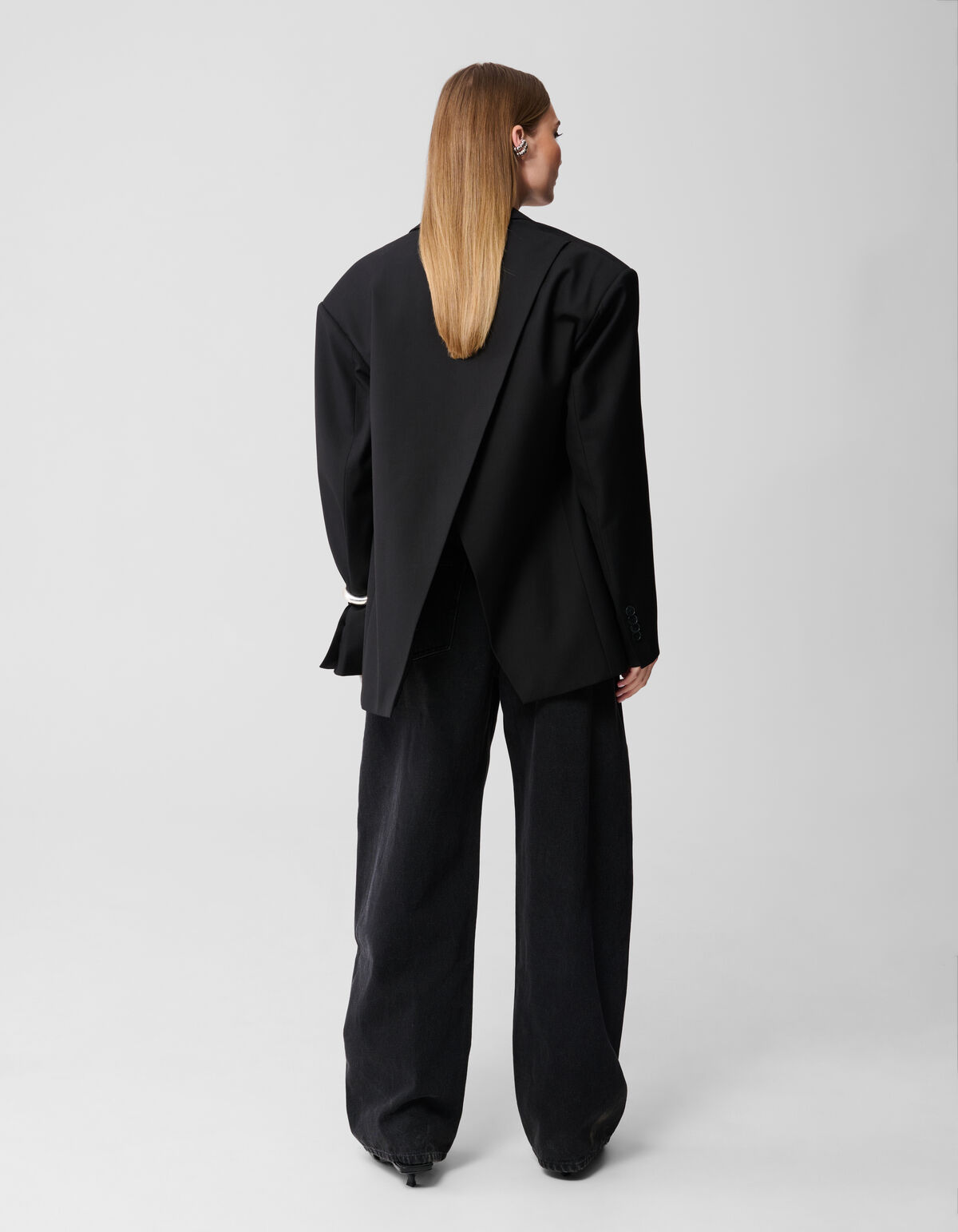 Baggy Fit Jeans Donkergrijs SHOEBY WOMEN