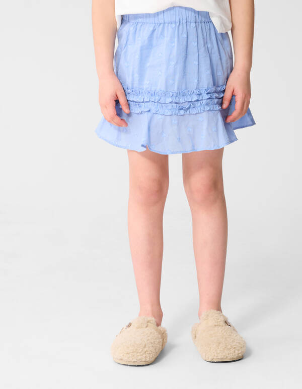 Ruffle Heart Mini Rok Lichtblauw SHOEBY GIRLS