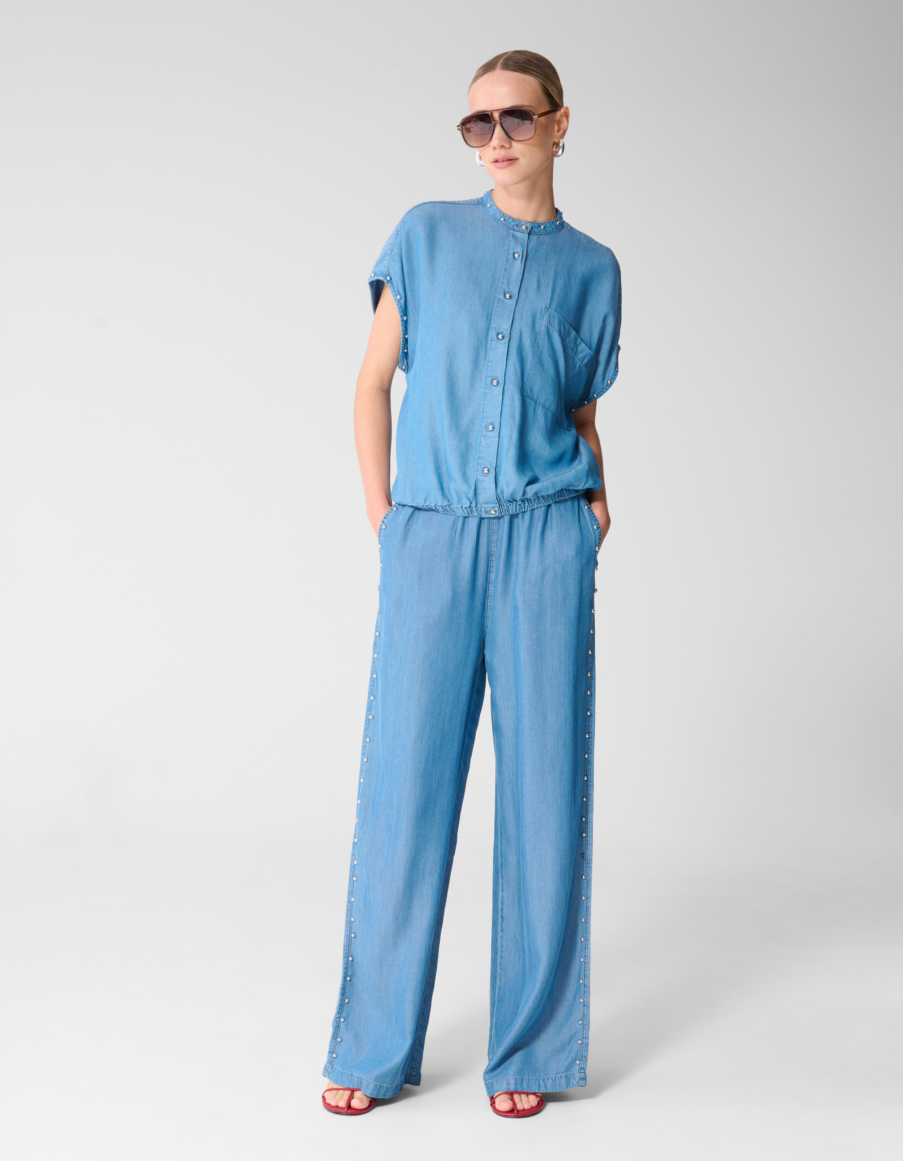 Studs Denim Broek Blauw SHOEBY WOMEN