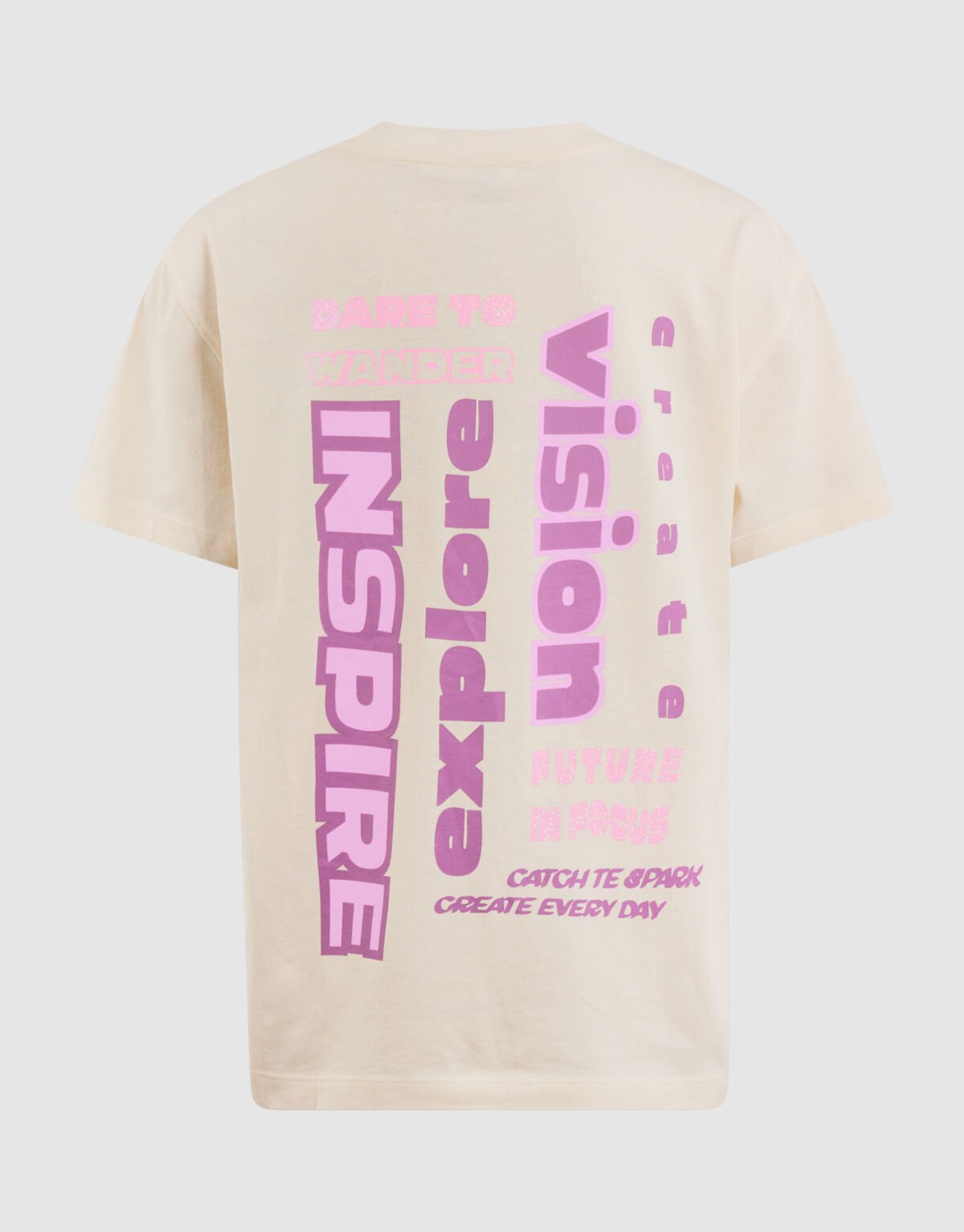 Dare To Wander Artwork T-shirt Gebroken Wit SHOEBY GIRLS