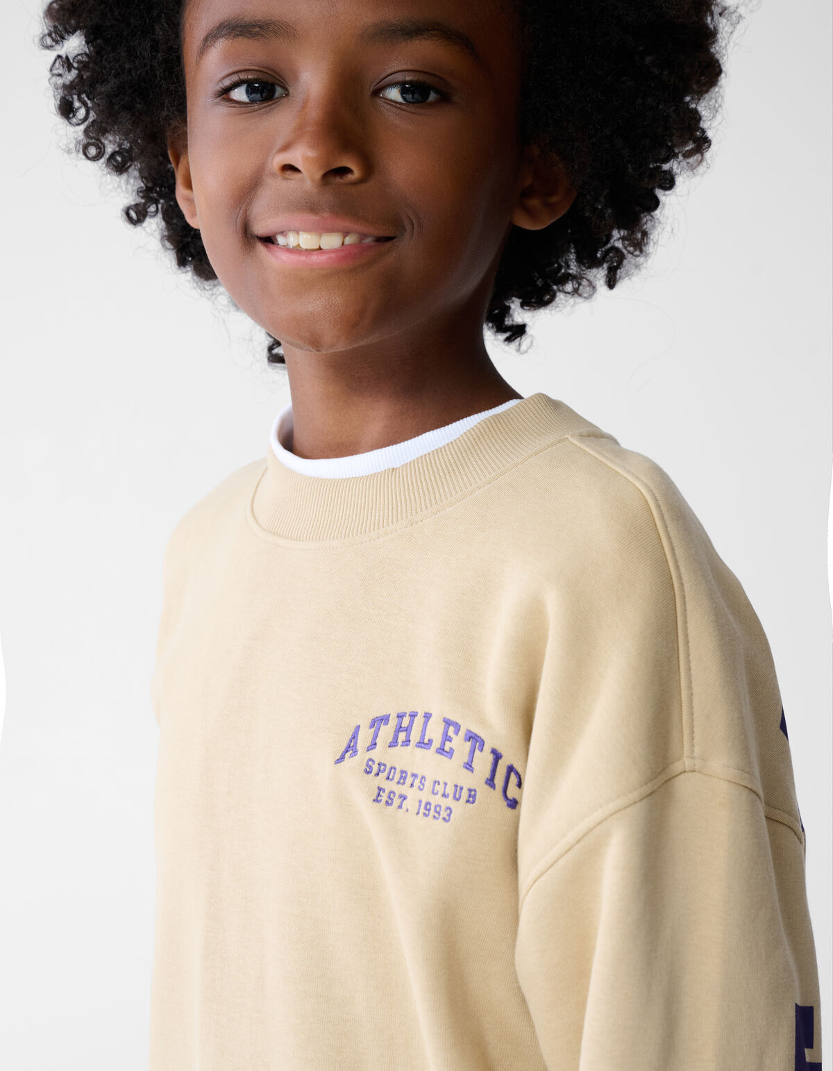 Athletic Artwork Sweater Beige SHOEBY BOYS