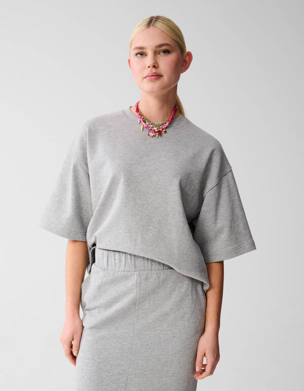 Oversized Sweat T-shirt Lichtgrijs SHOEBY WOMEN