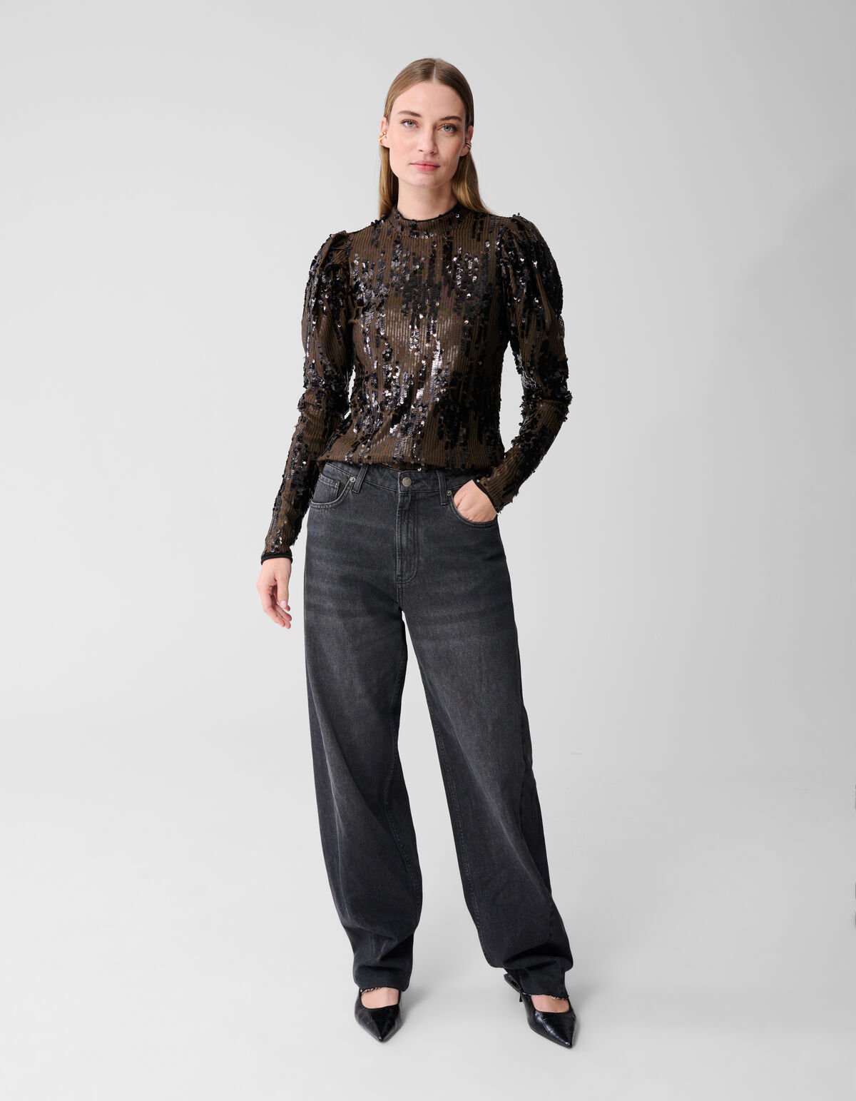 Sequin Top Khaki SHOEBY WOMEN