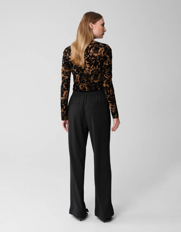 Basis Wide Leg Broek Zwart SHOEBY WOMEN