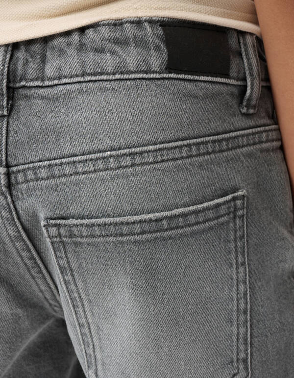 Straight Fit Denim Short Grijs SHOEBY BOYS