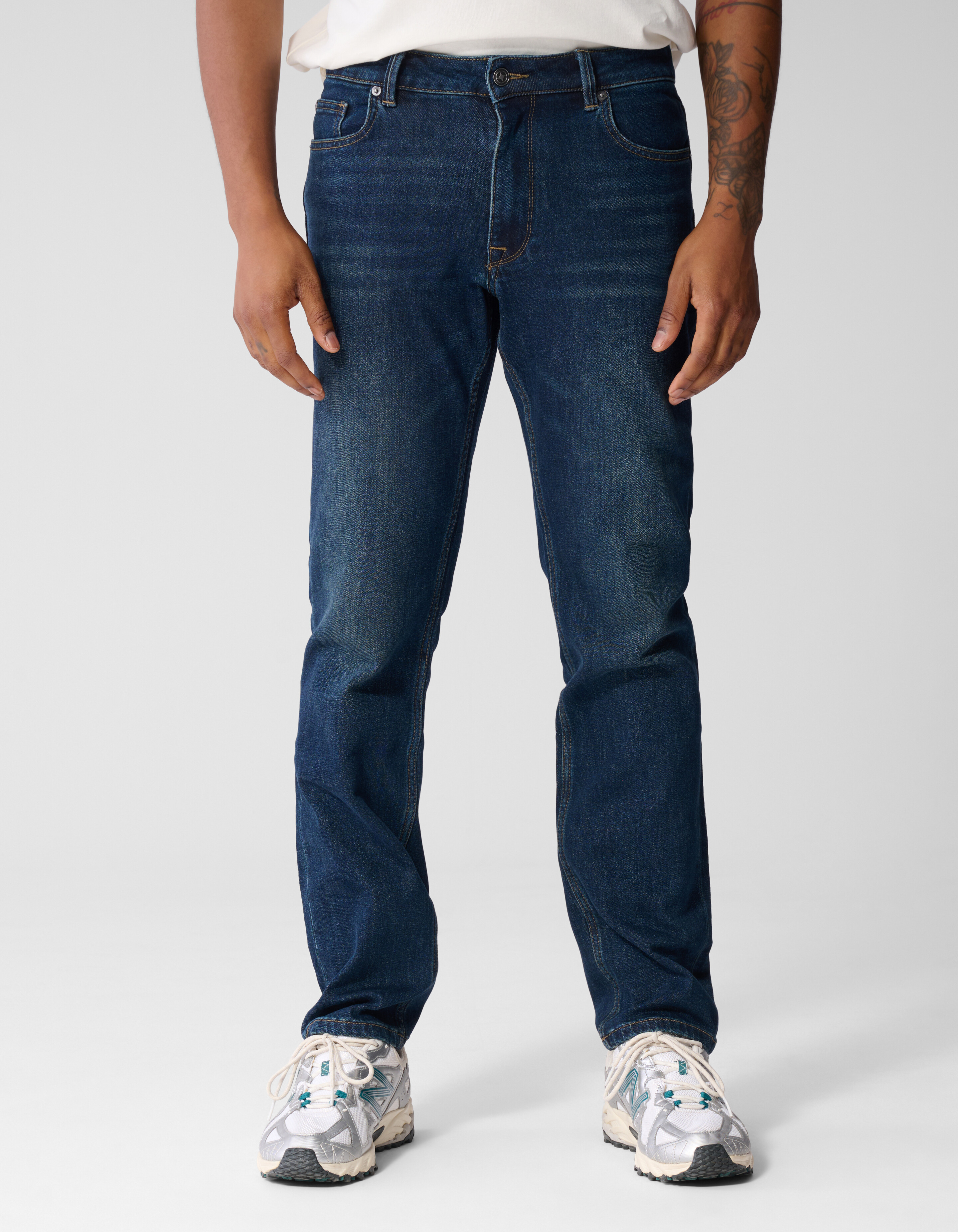 Slim Straight Fit Jeans Donkerblauw L32 SHOEBY MEN