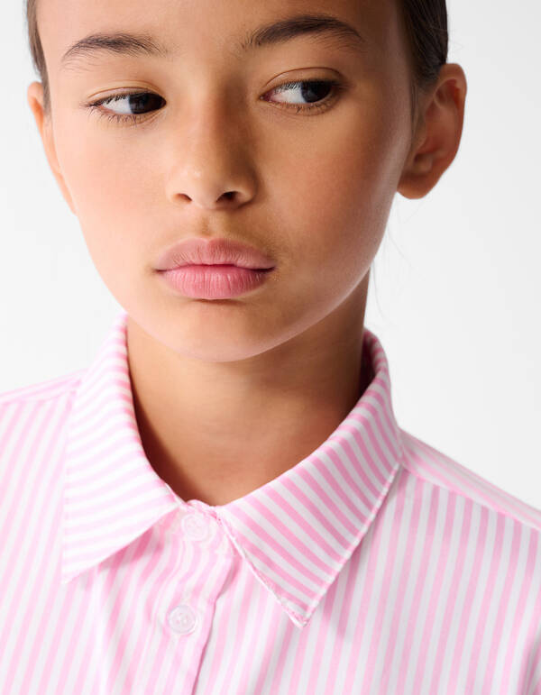 Pinstripe Heart Blouse Roze SHOEBY GIRLS